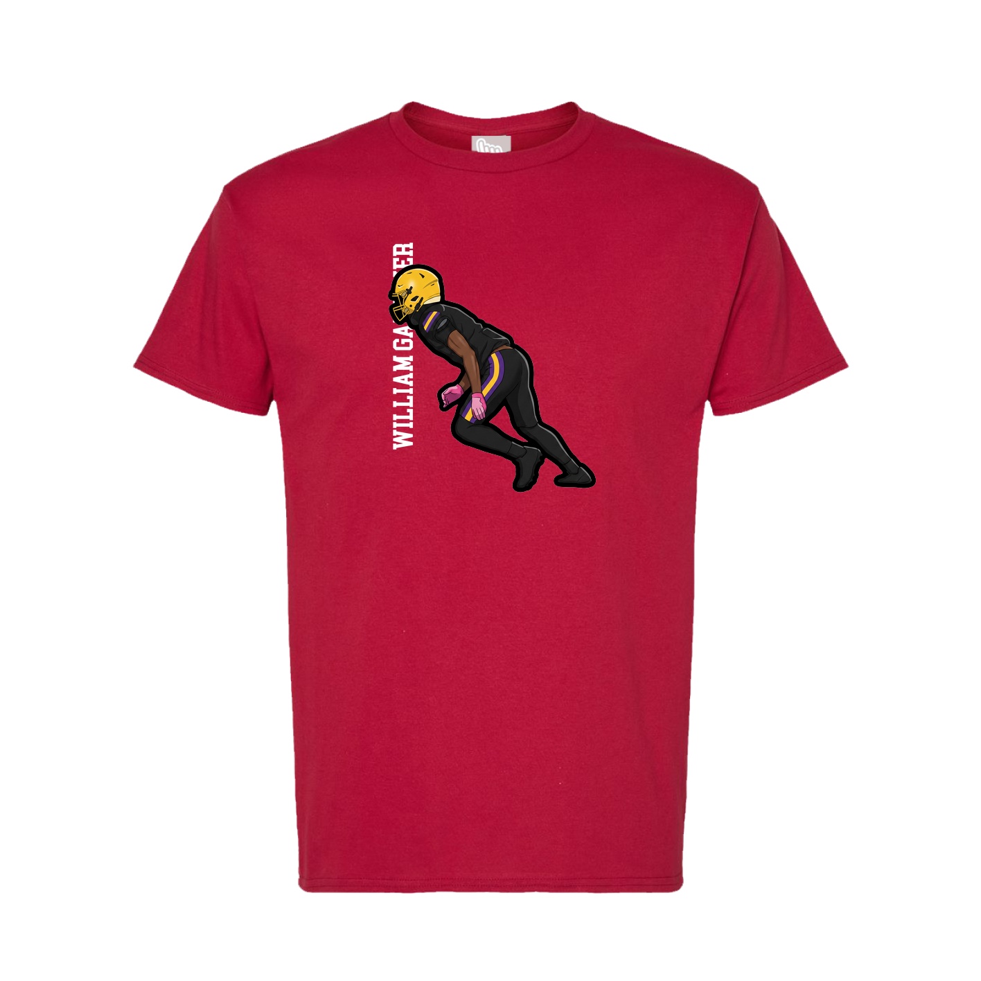 Tee — Name Vertical in Crimson