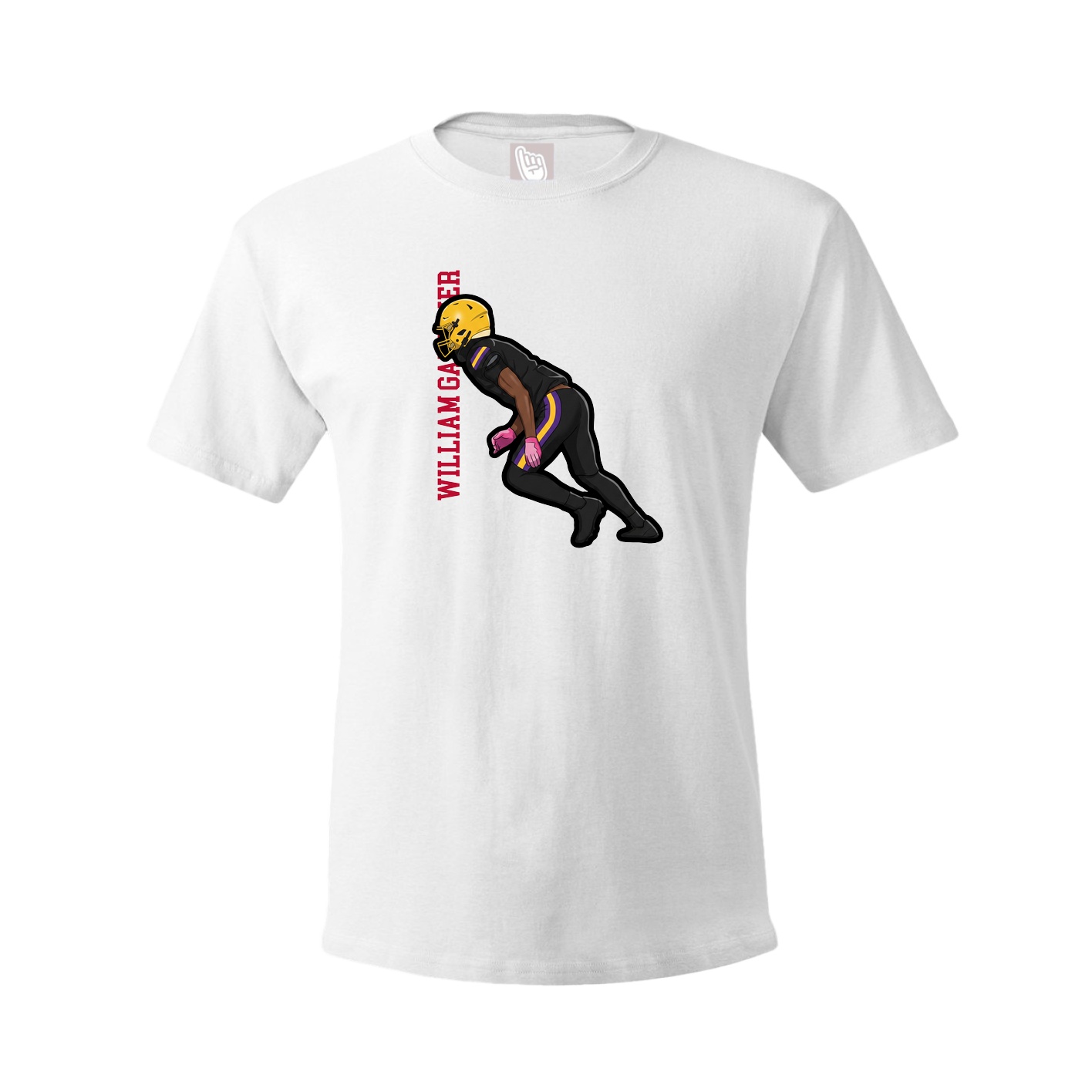 Youth Tee — Name Vertical in White