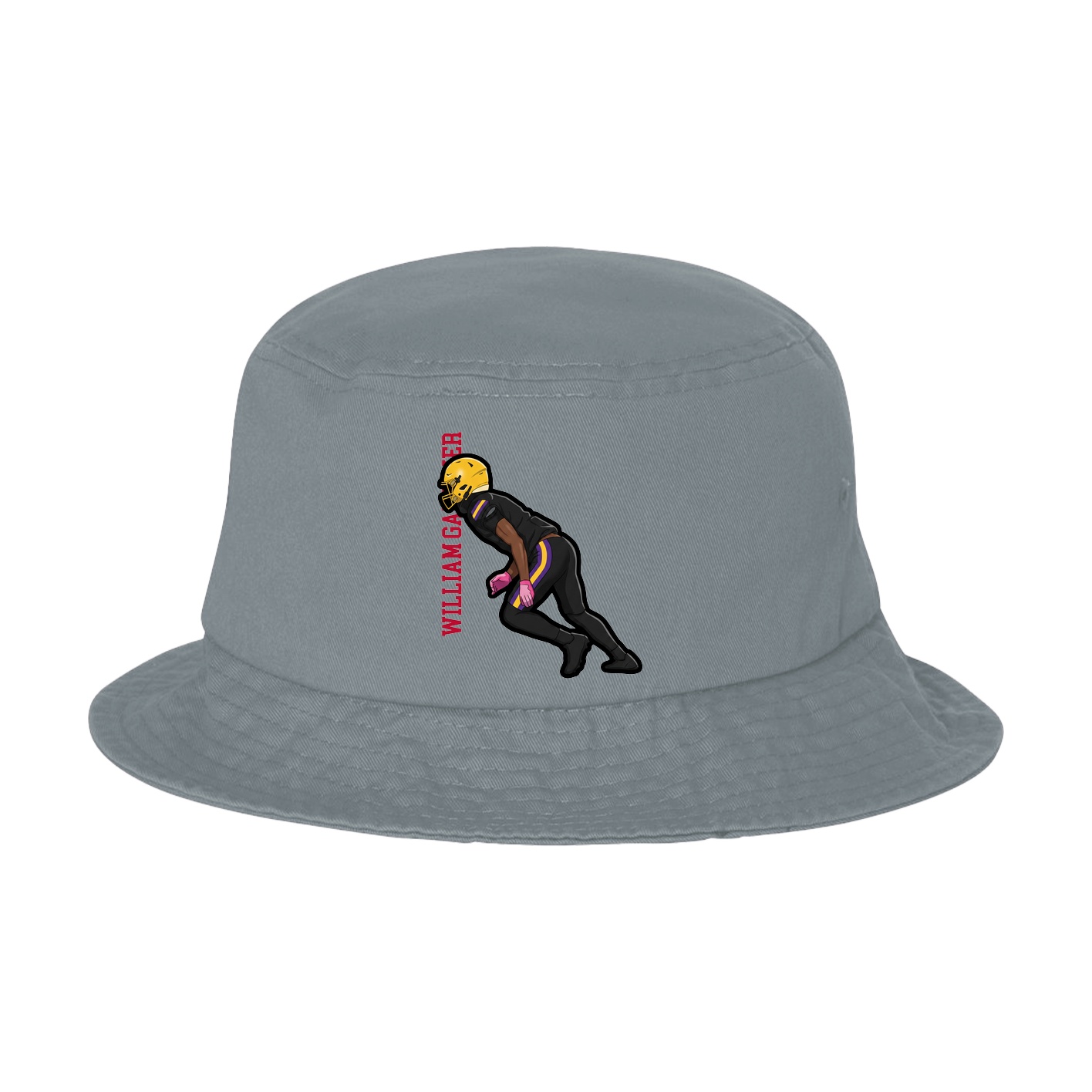 Bucket Cap — Name Vertical in Grey