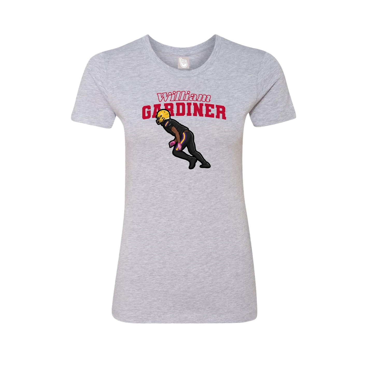 Fitted Women's Tee — Name Arch in Grey