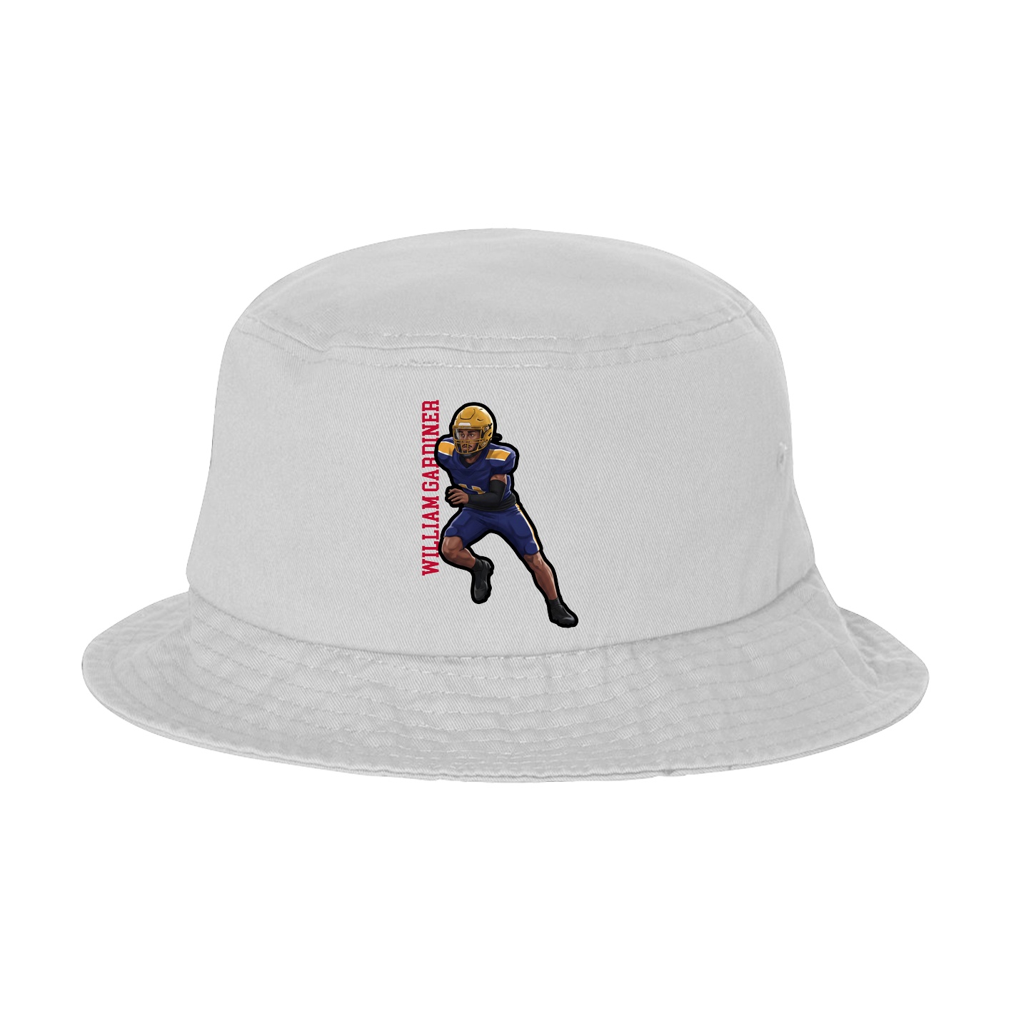 Bucket Cap — Name Vertical in White