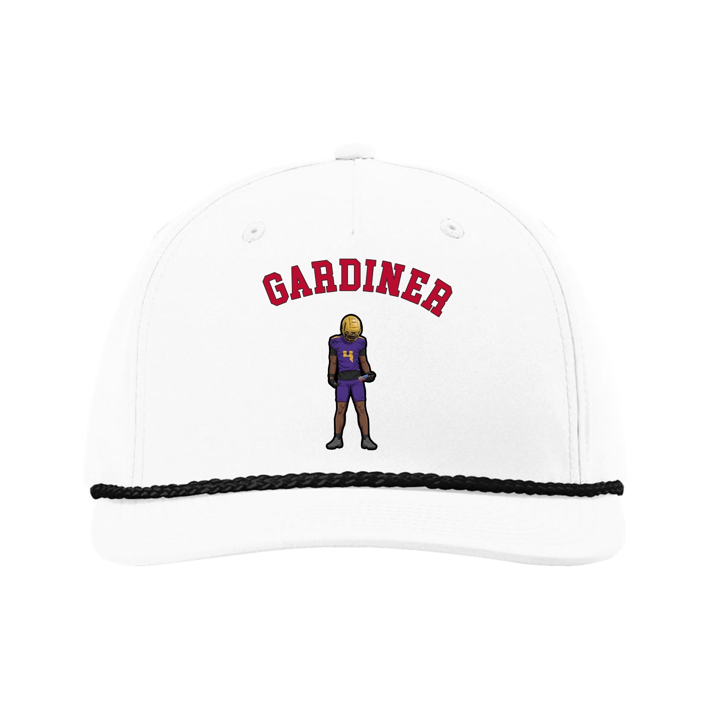 Five-Panel Classic Rope Cap — Shirsey Arch in White
