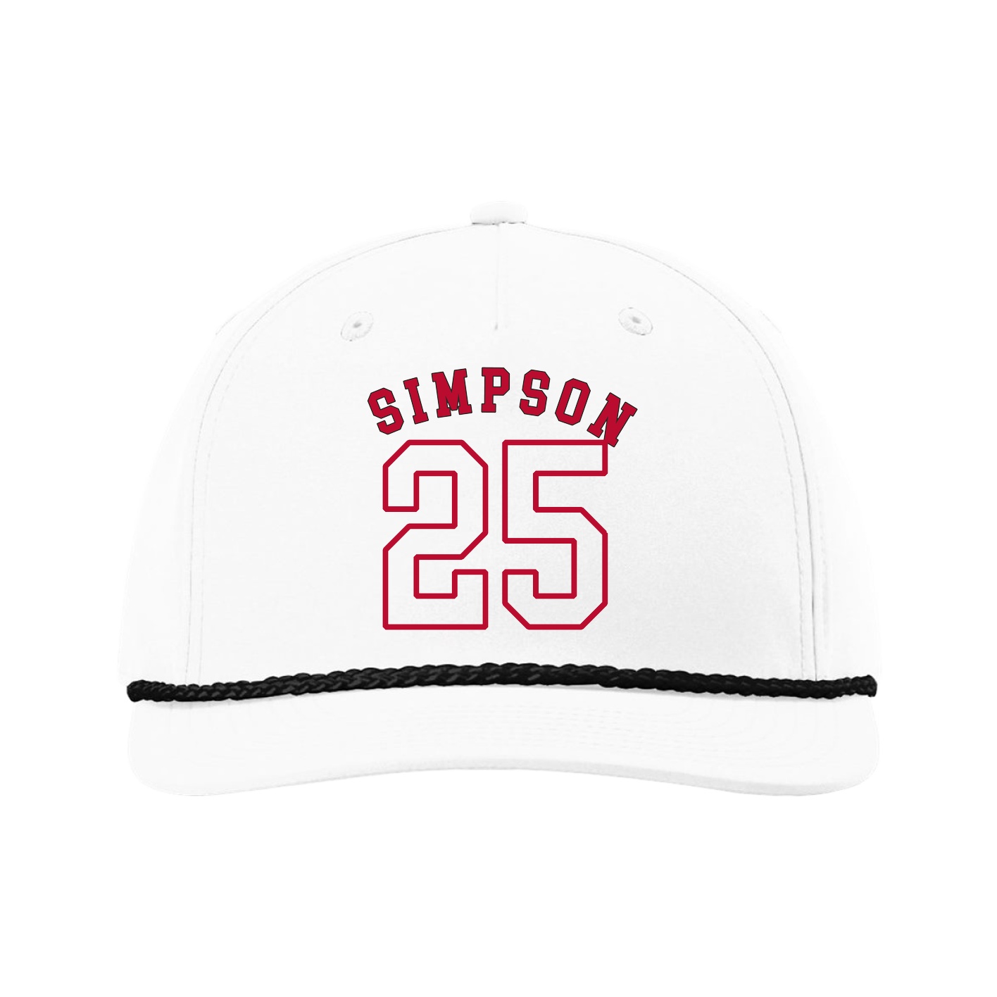 Five-Panel Classic Rope Cap — Shirsey Arch in White