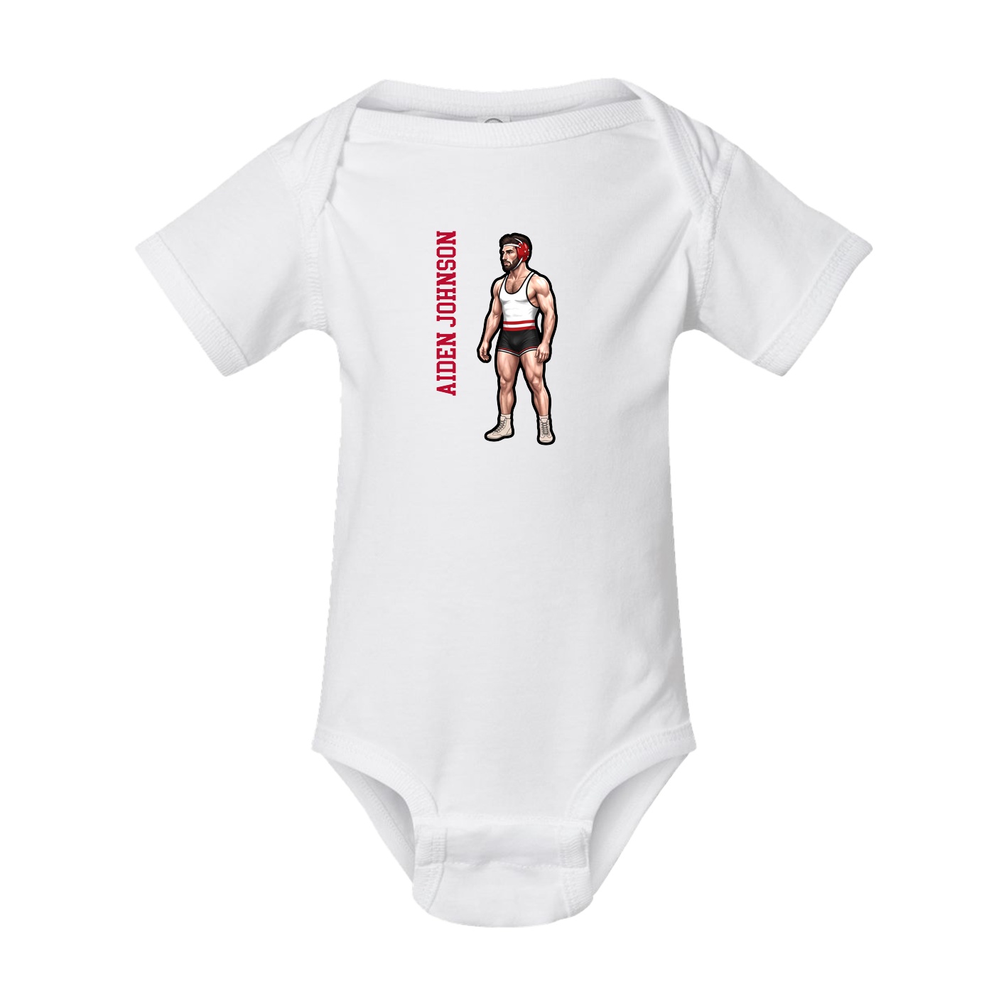 Baby Onesie — Name Vertical in White