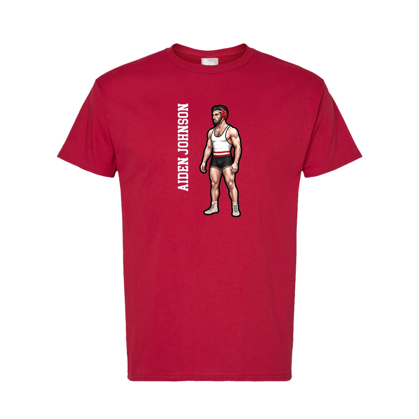 Tee — Name Vertical in Crimson