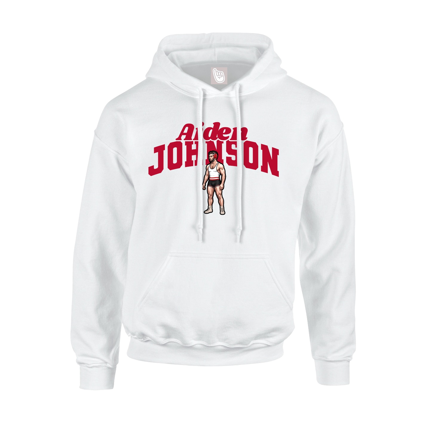Youth Hoodie — Signature Arch in White