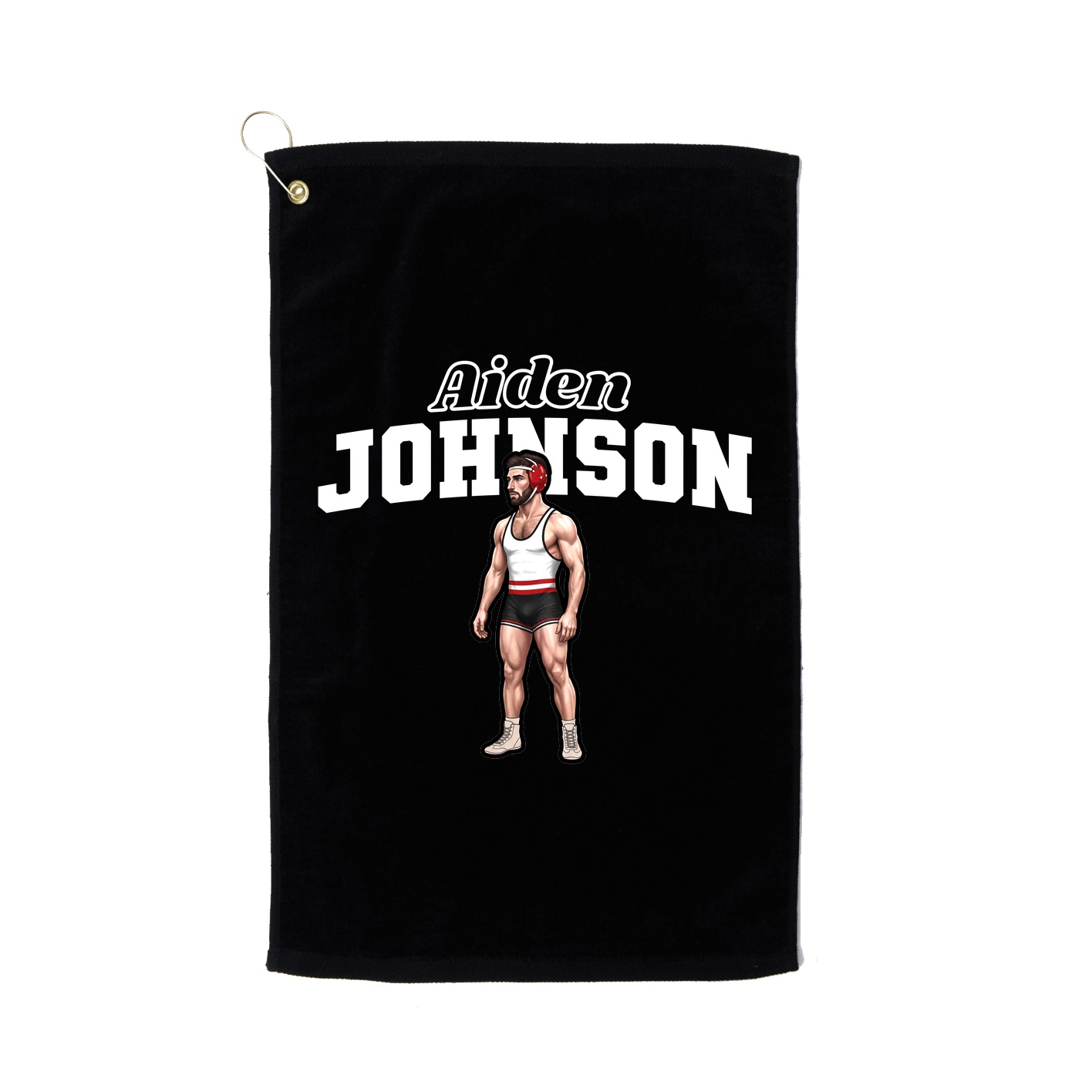 Golf Towel — Name Arch in Black