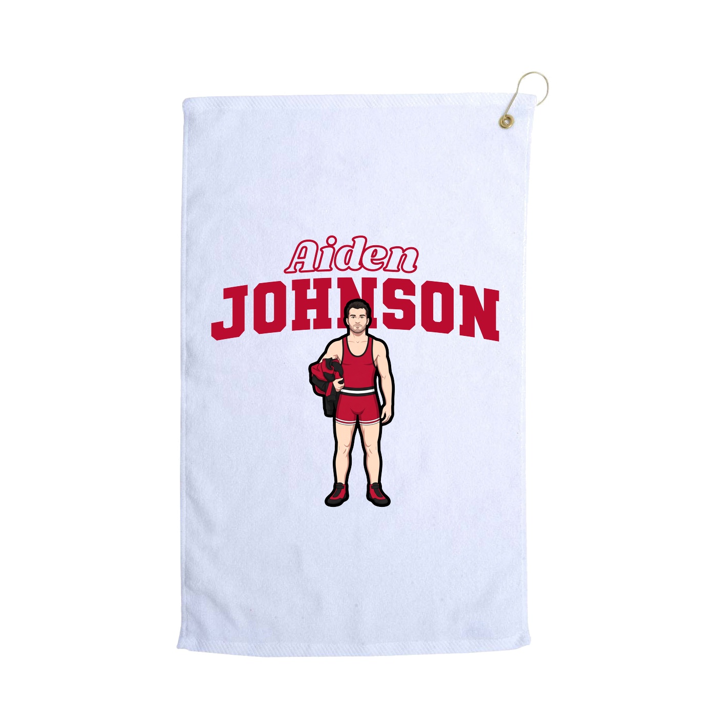 Golf Towel — Name Arch in White