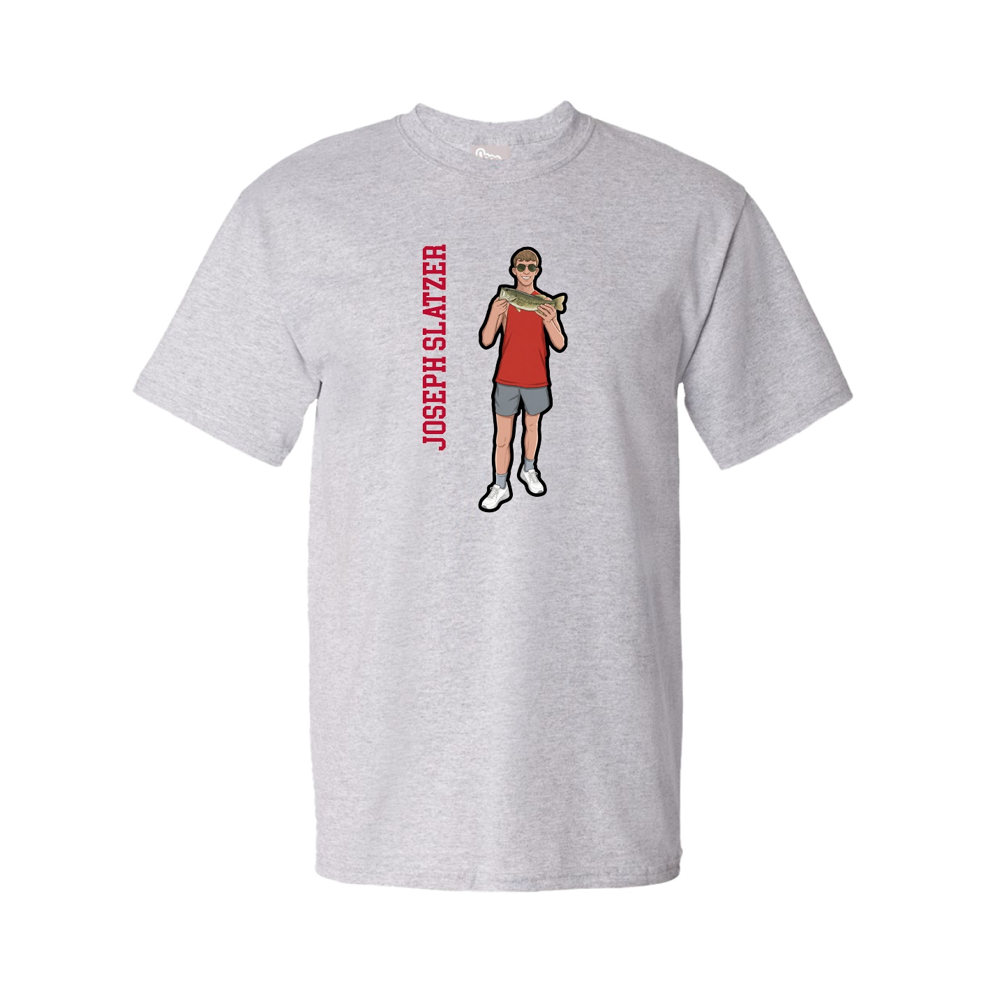 Youth Tee — Name Vertical in Grey