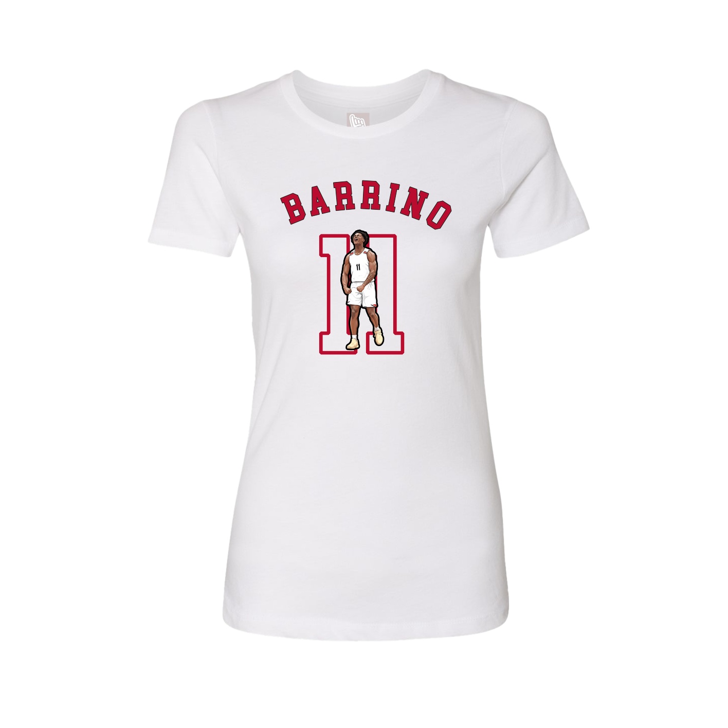 Fitted Women's Tee — Shirsey Arch in White