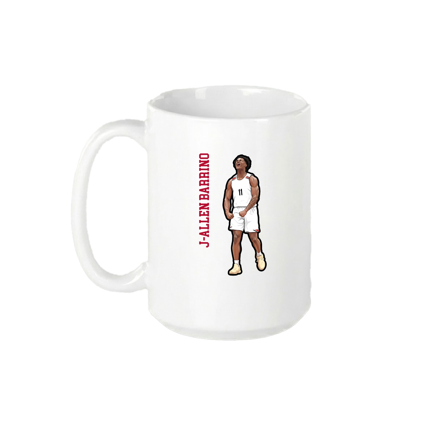 15oz Coffee Mug — Name Vertical in White
