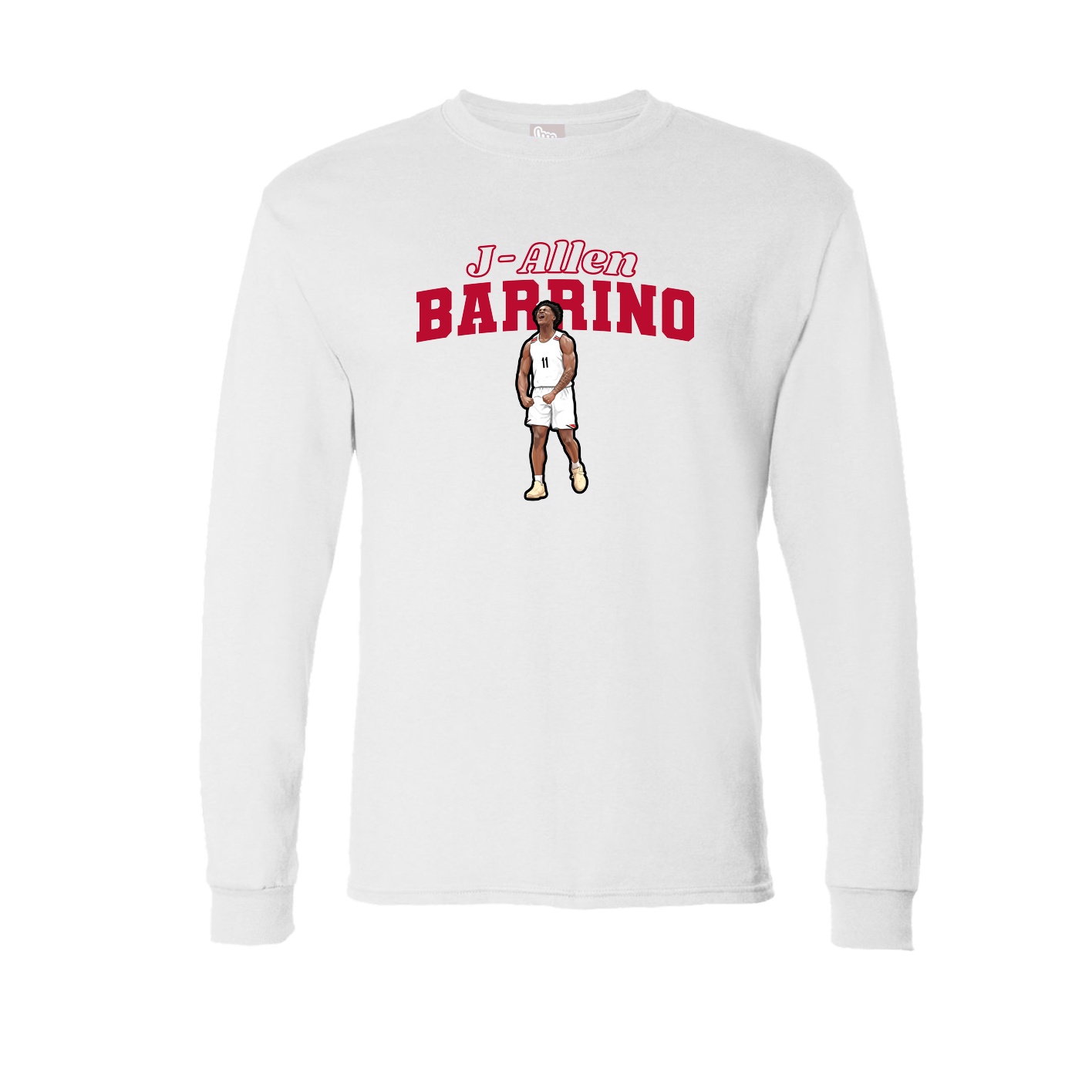 Long Sleeve Tee — Name Arch in White