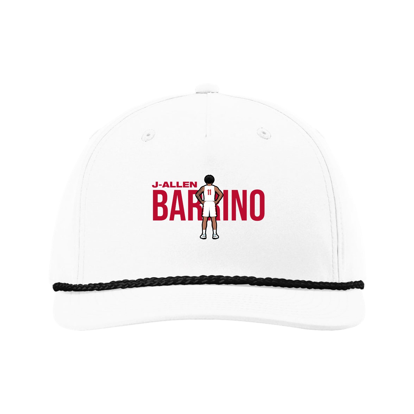 Five-Panel Classic Rope Cap — Player Name in White