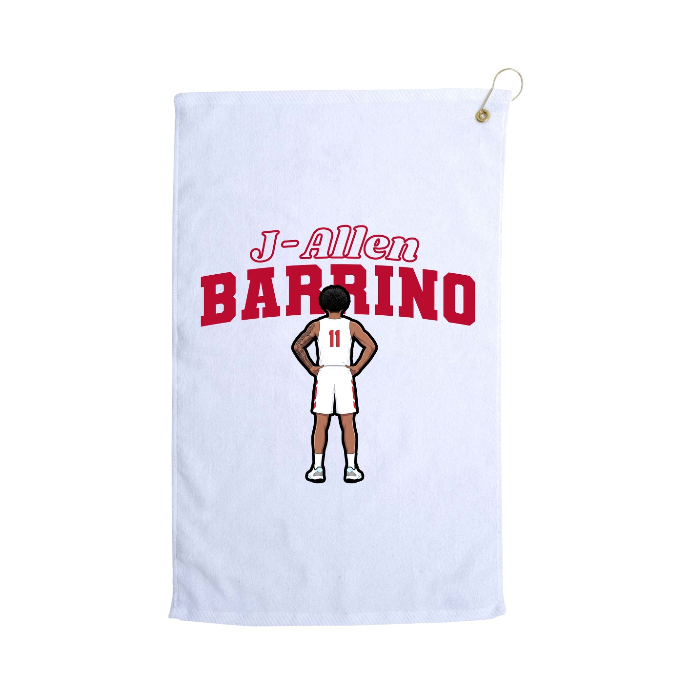 Golf Towel — Name Arch in White
