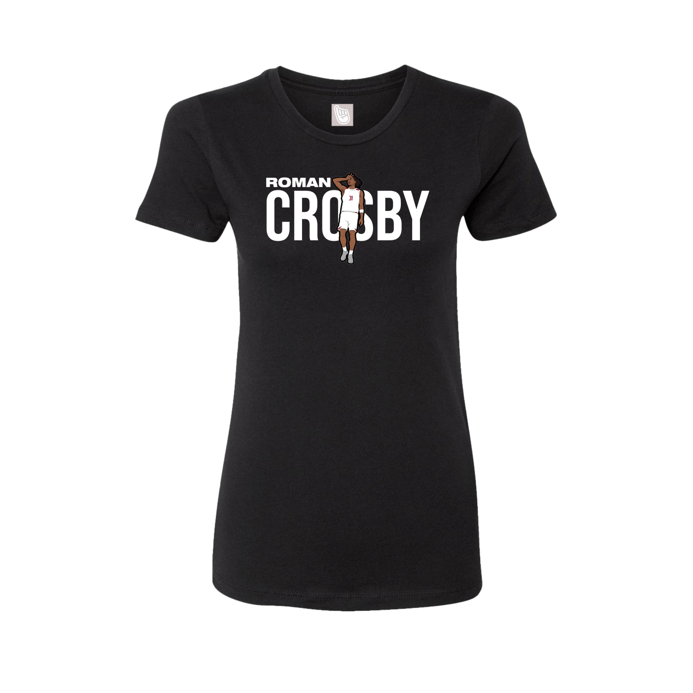 Fitted Women's Tee — Player Name in Black