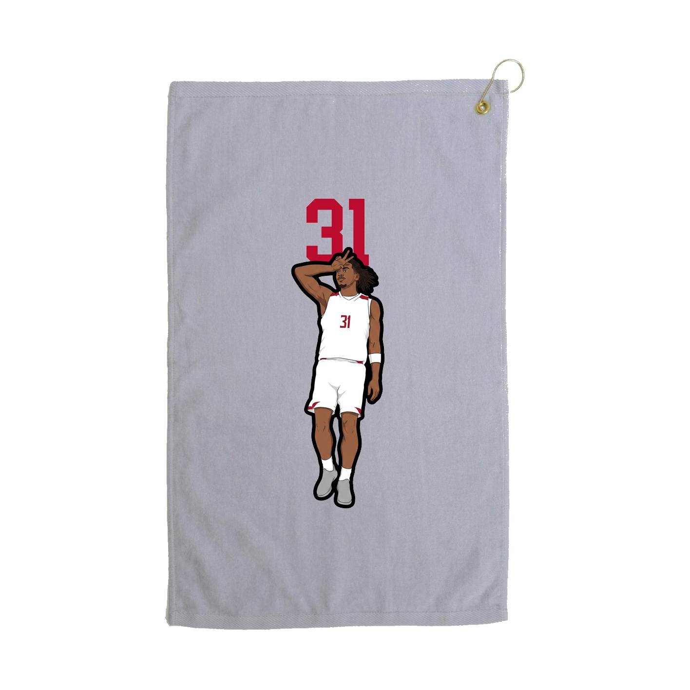 Golf Towel — Number Top in Grey