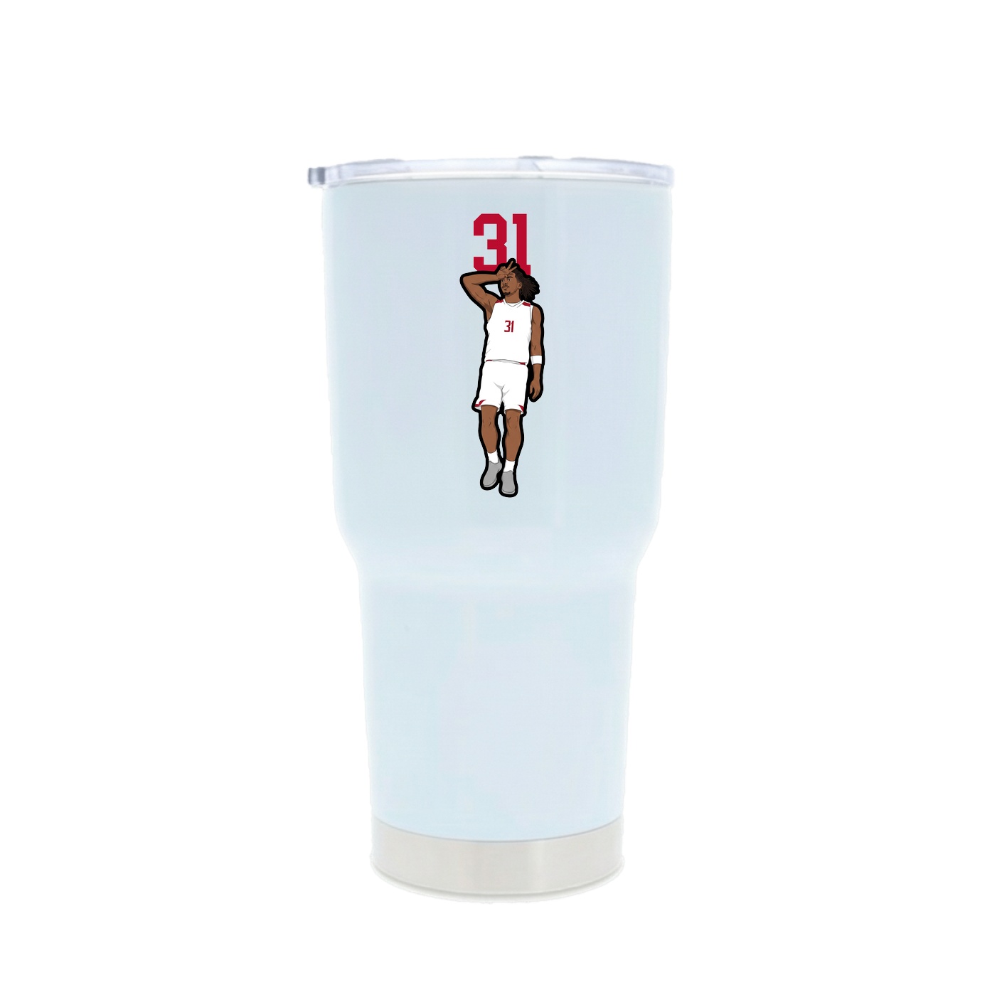 30oz Stainless Steel Tumbler — Number Top in White