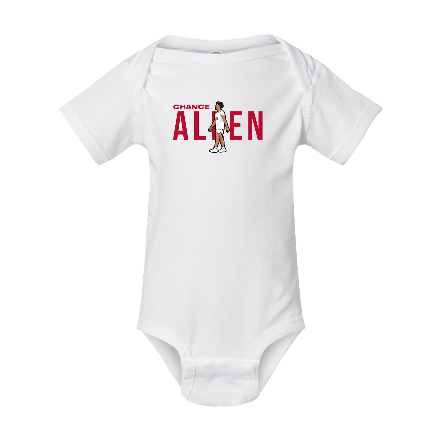 Baby Onesie — Player Name in White