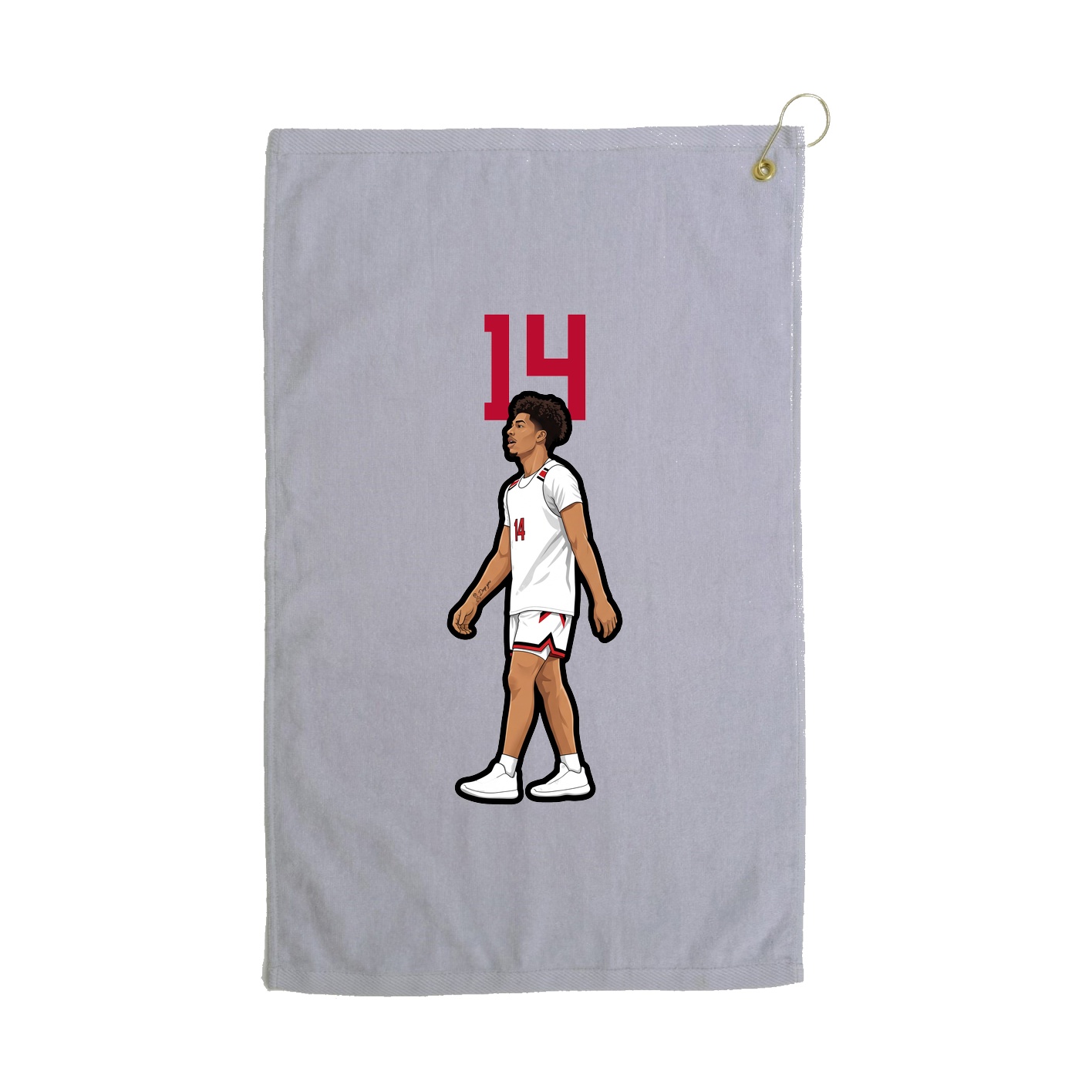 Golf Towel — Number Top in Grey
