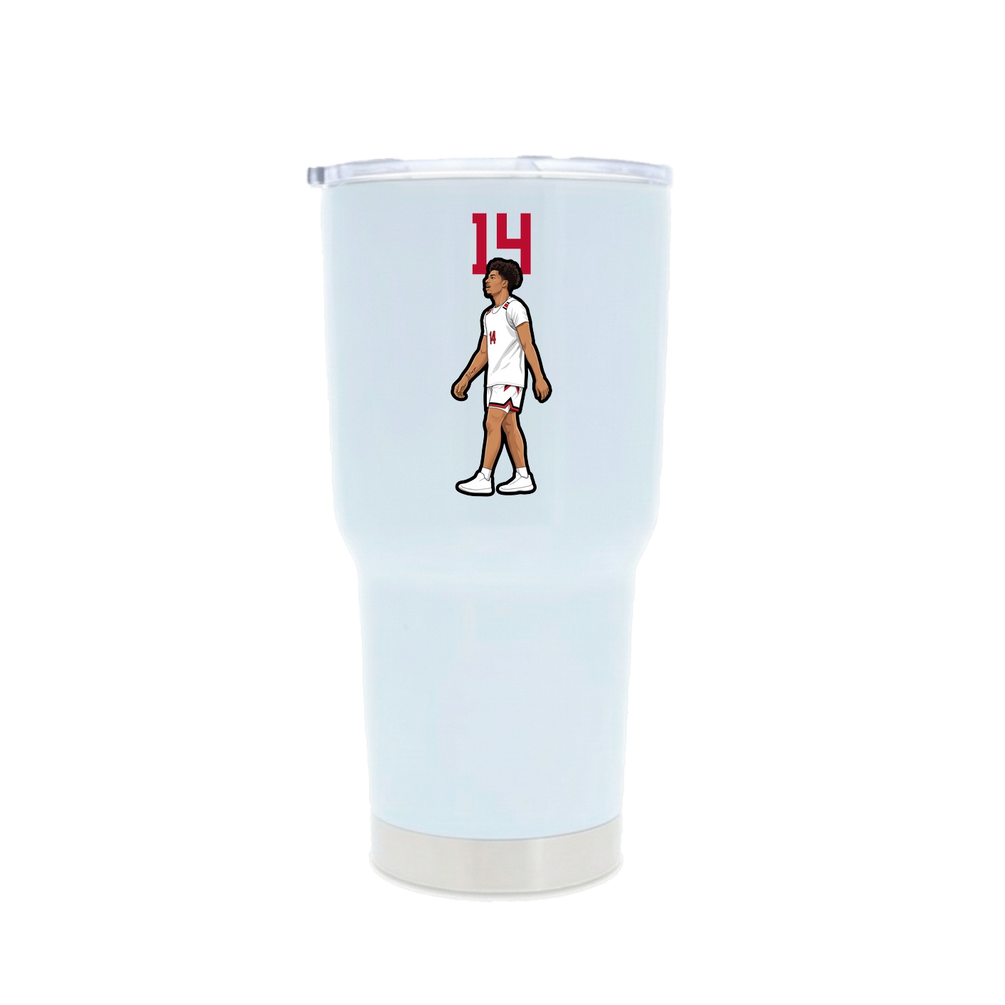 30oz Stainless Steel Tumbler — Number Top in White