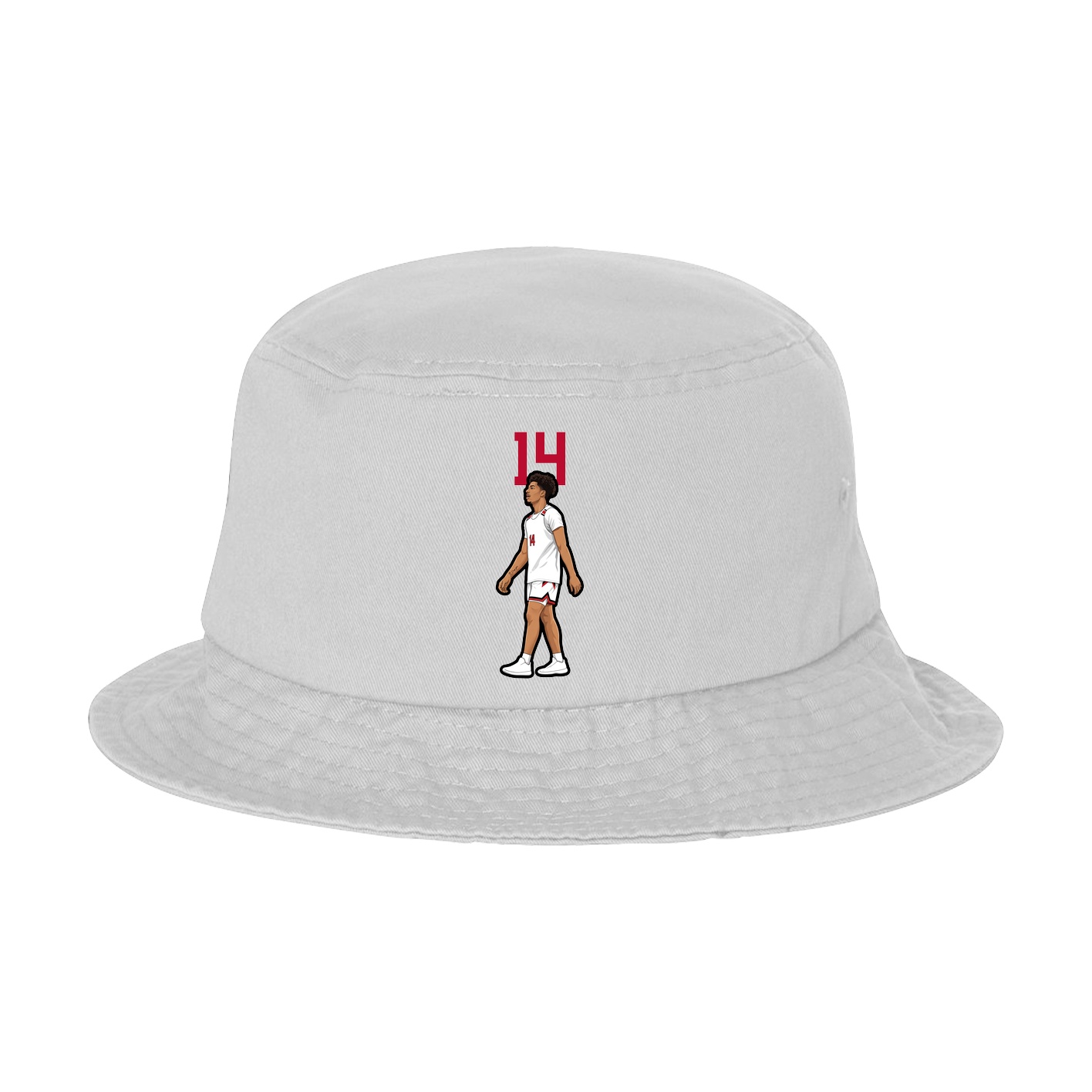 Bucket Cap — Number Top in White