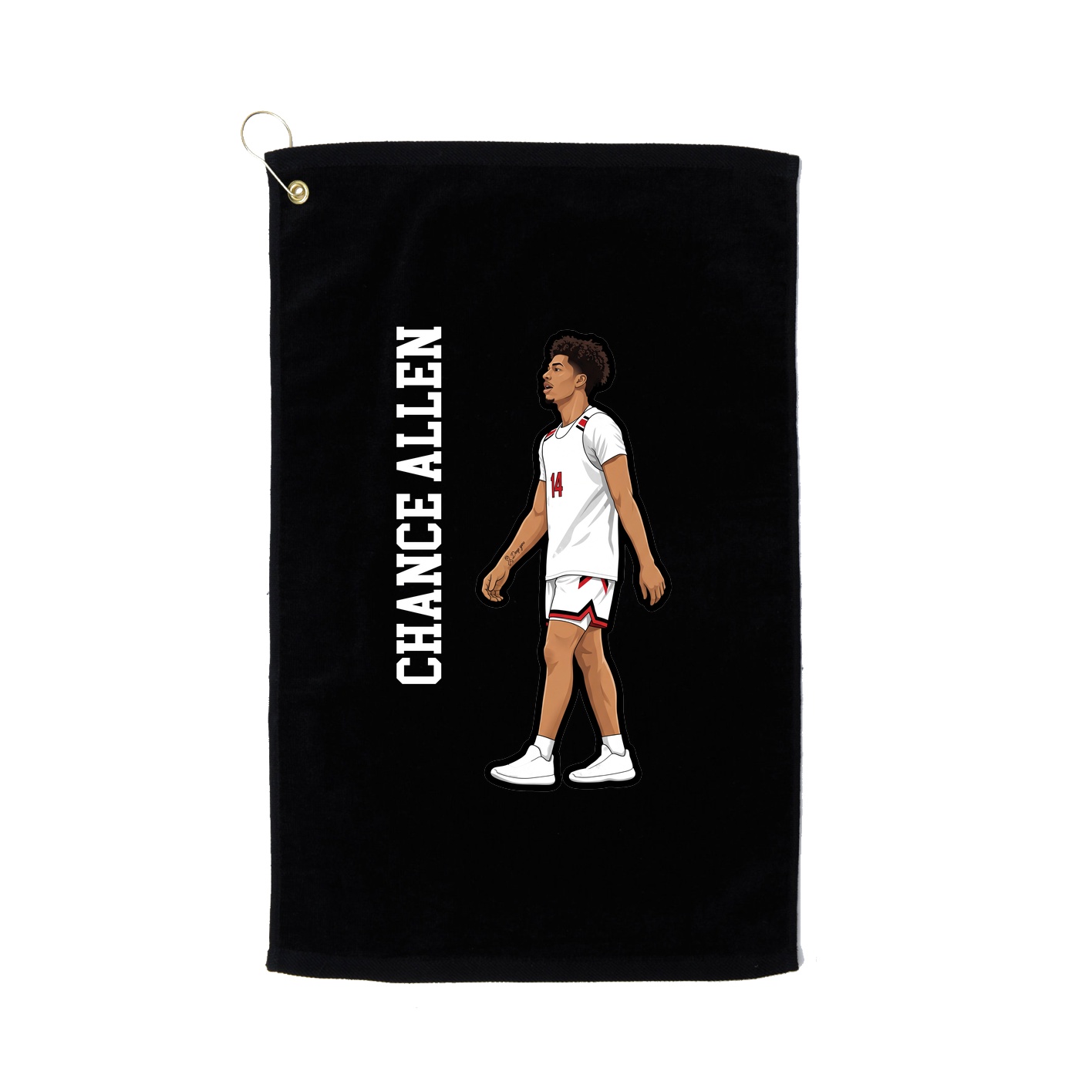 Golf Towel — Name Vertical in Black