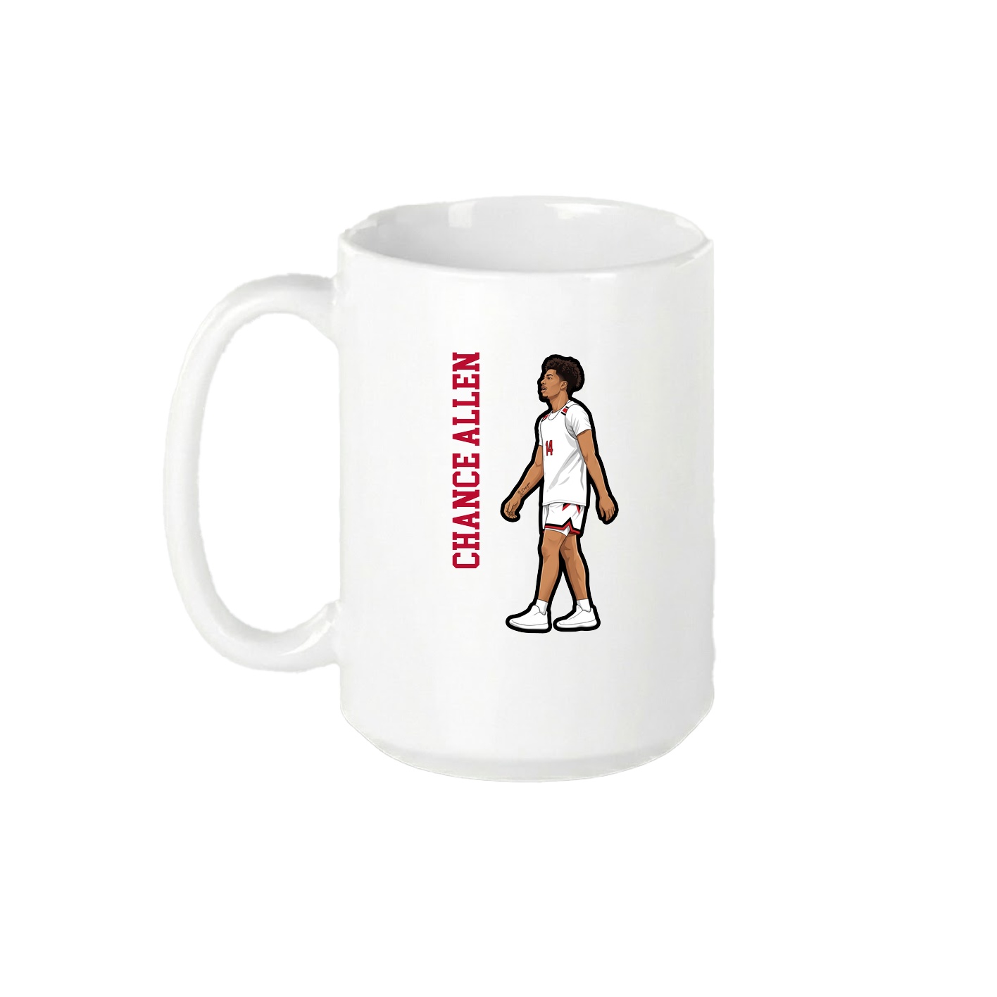15oz Coffee Mug — Name Vertical in White