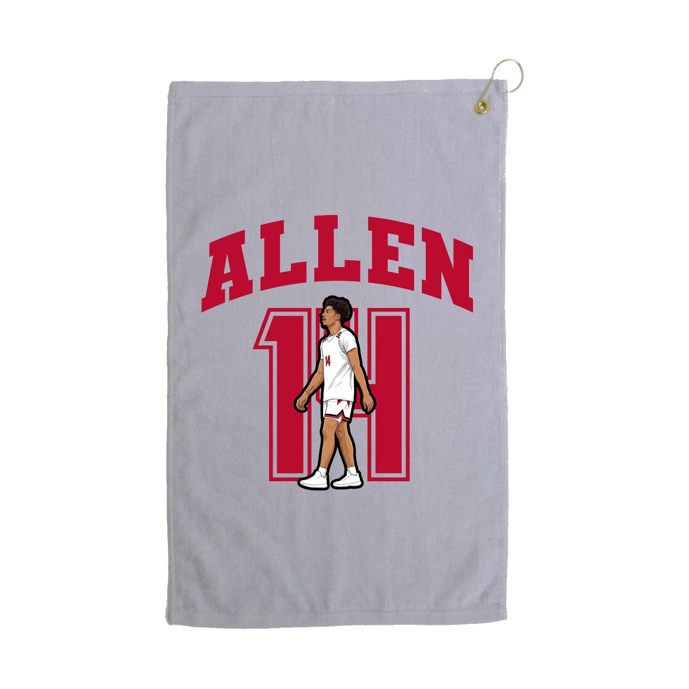 Golf Towel — Number in Grey