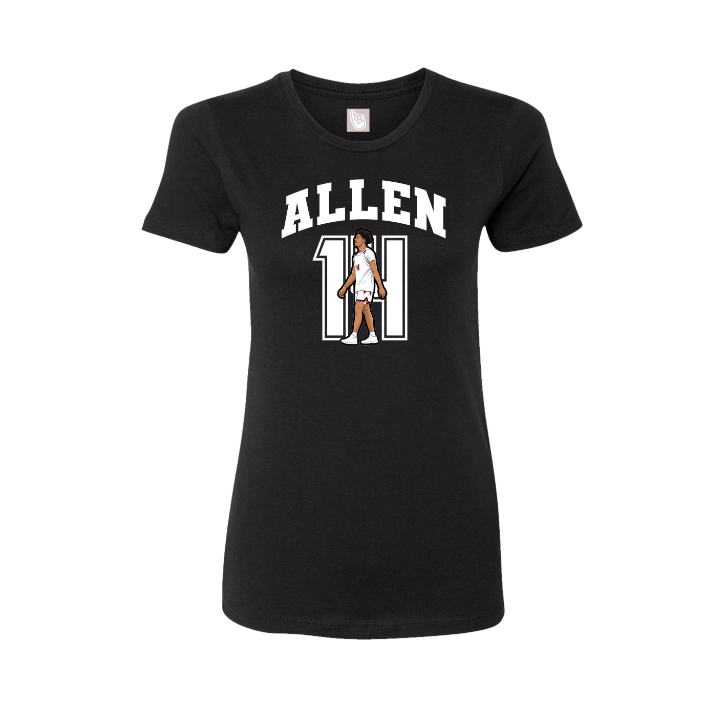 Fitted Women's Tee — Number in Black