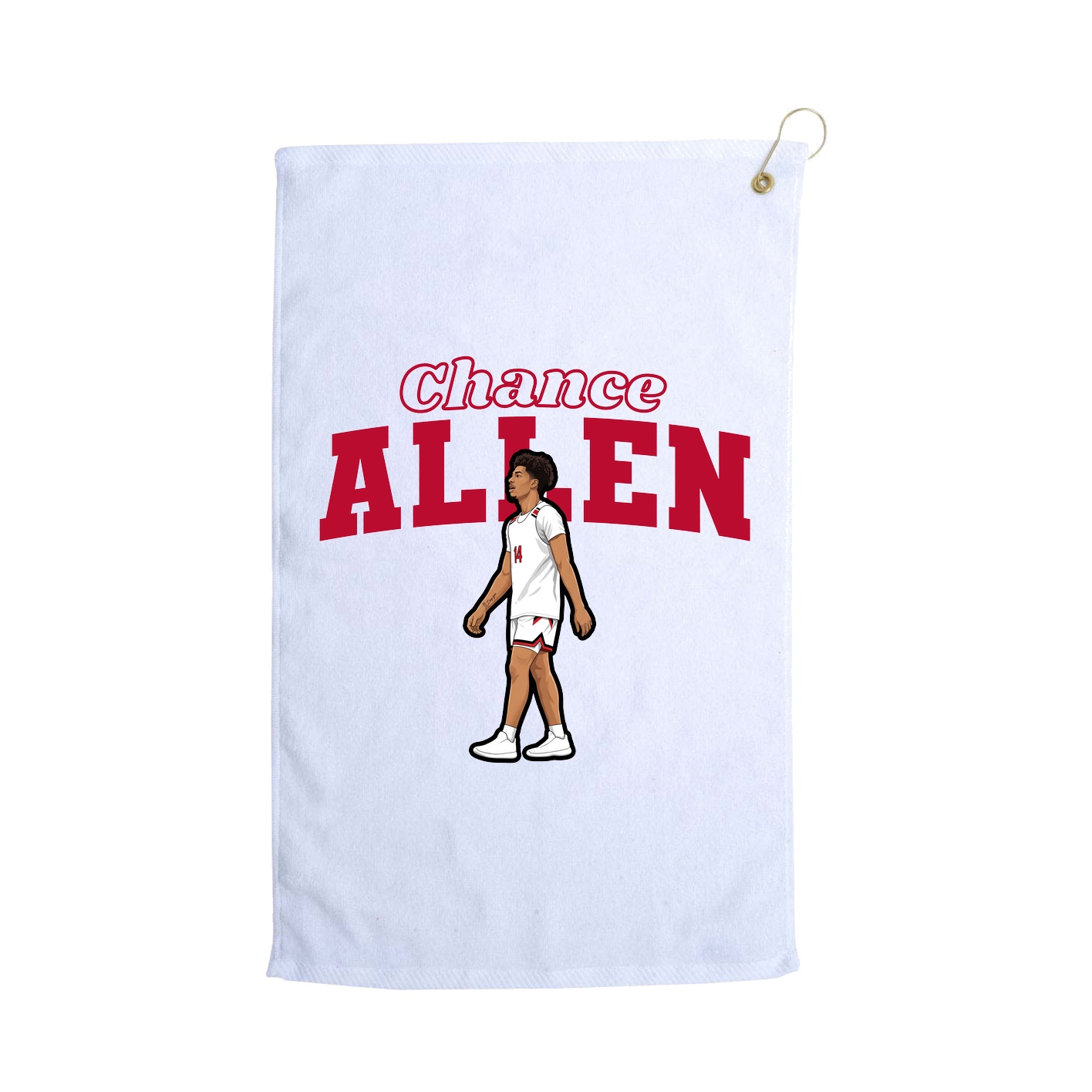Golf Towel — Name Arch in White