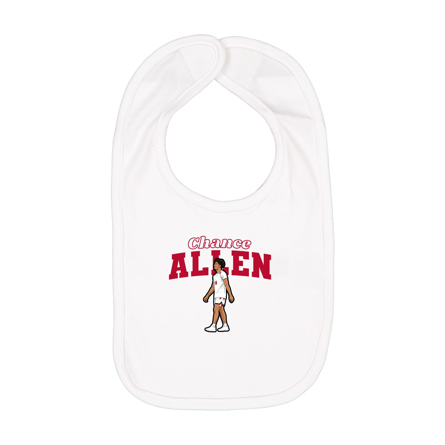 Infant Bib — Name Arch in White