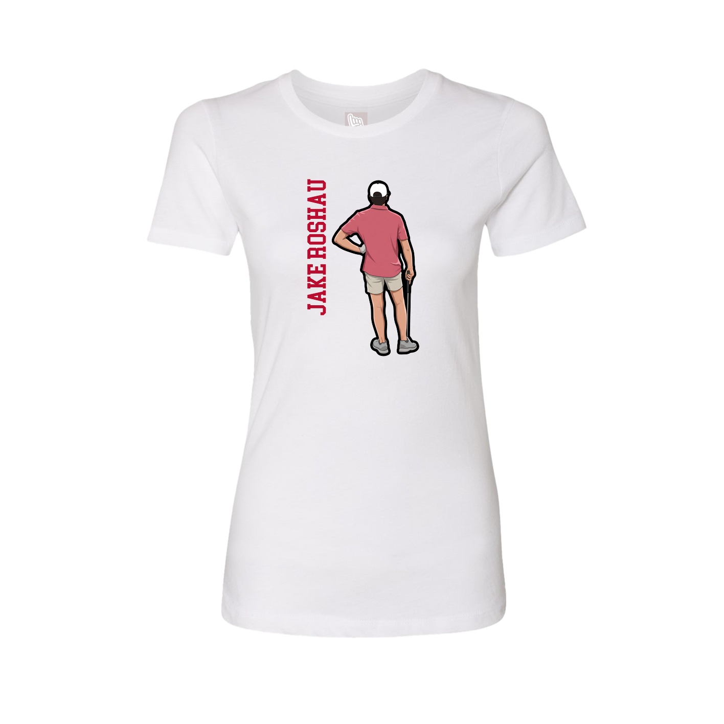 Fitted Women's Tee — Name Vertical in White