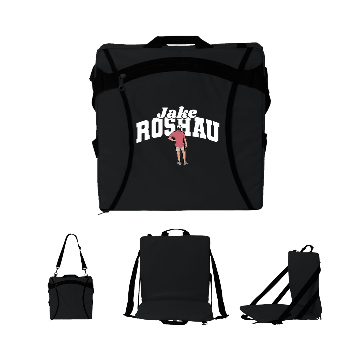 Folding Stadium Seat — Signature Arch in Black