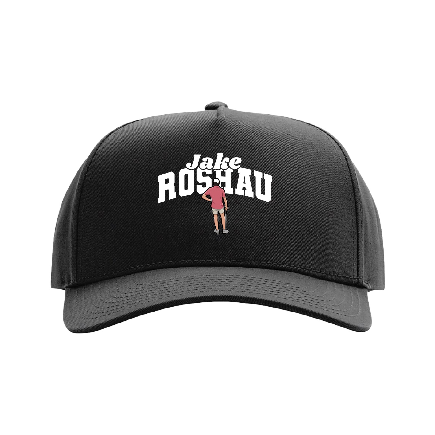 Full Fabric Five-Panel Champ Cap — Signature Arch in Black