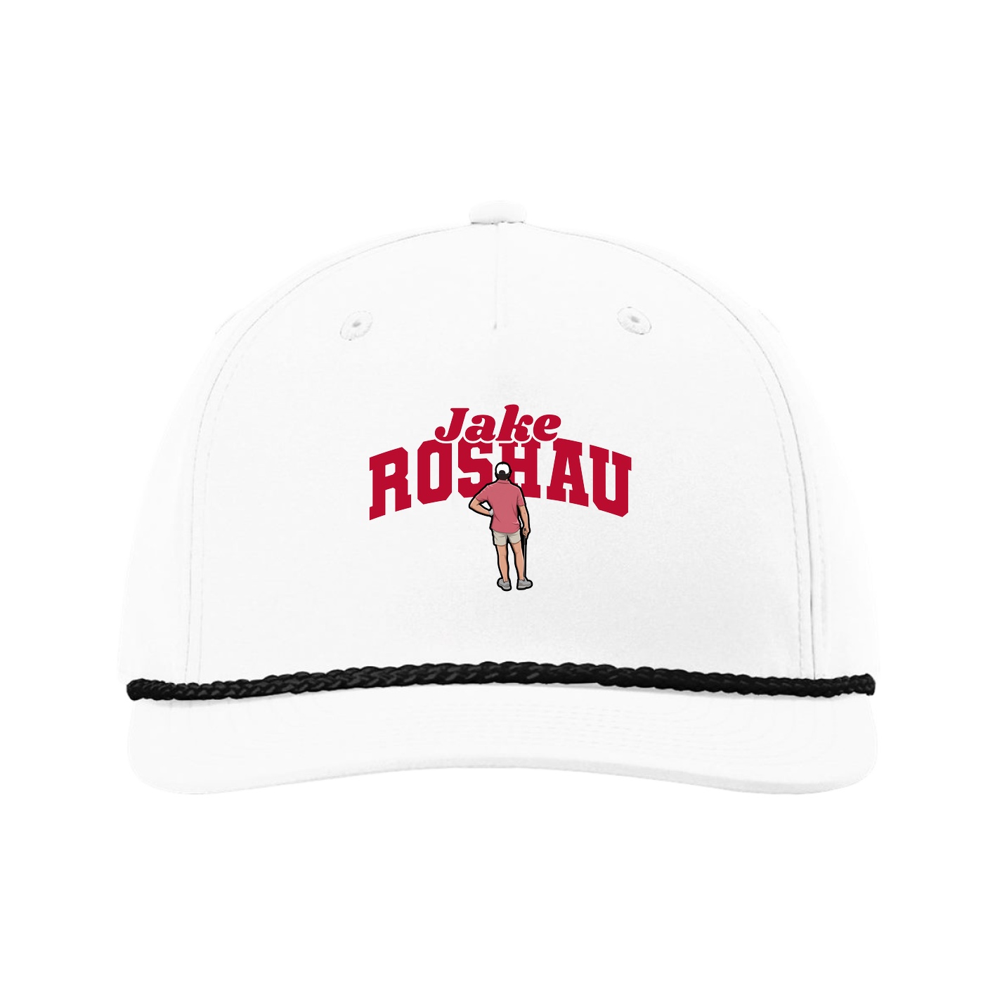 Five-Panel Classic Rope Cap — Signature Arch in White