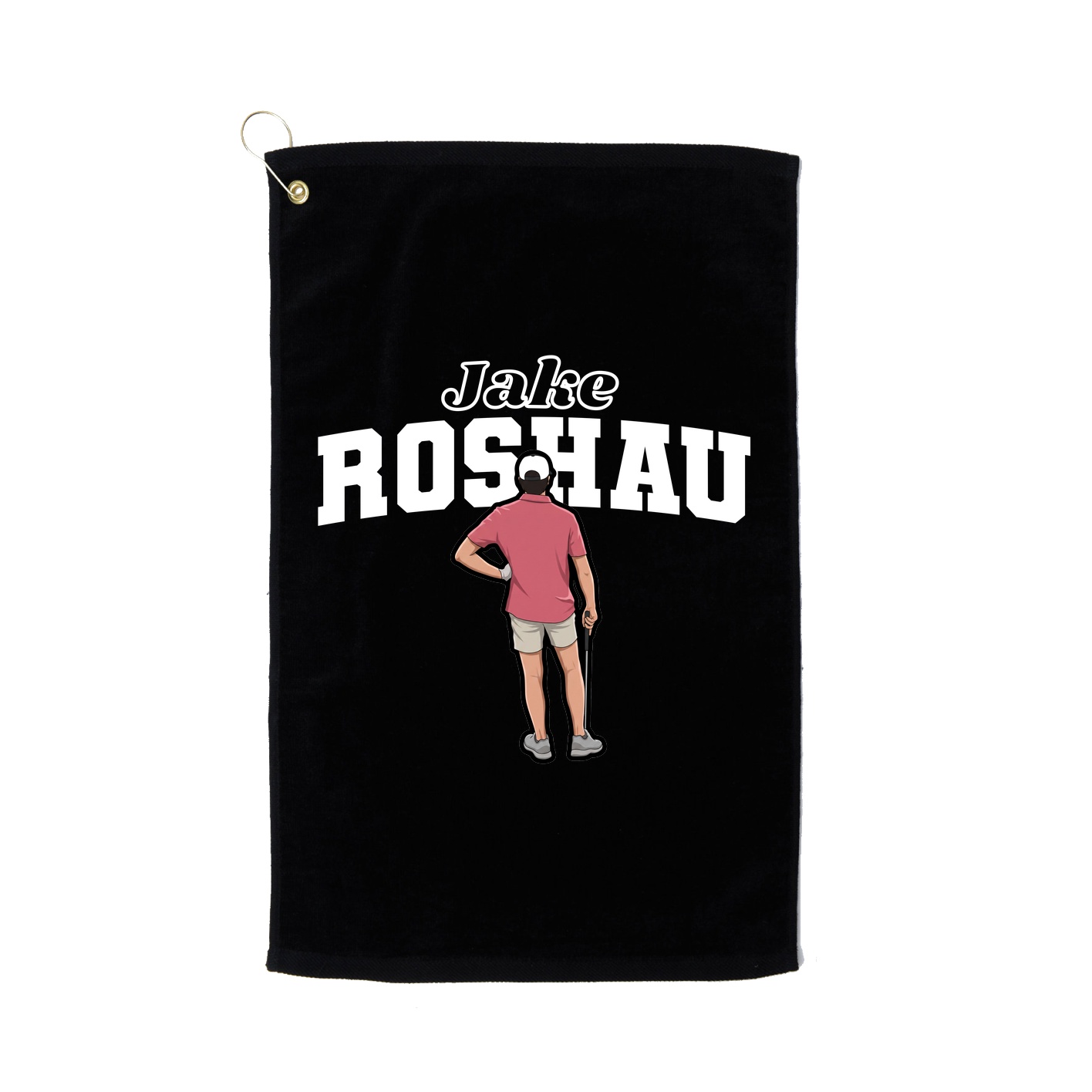 Golf Towel — Name Arch in Black