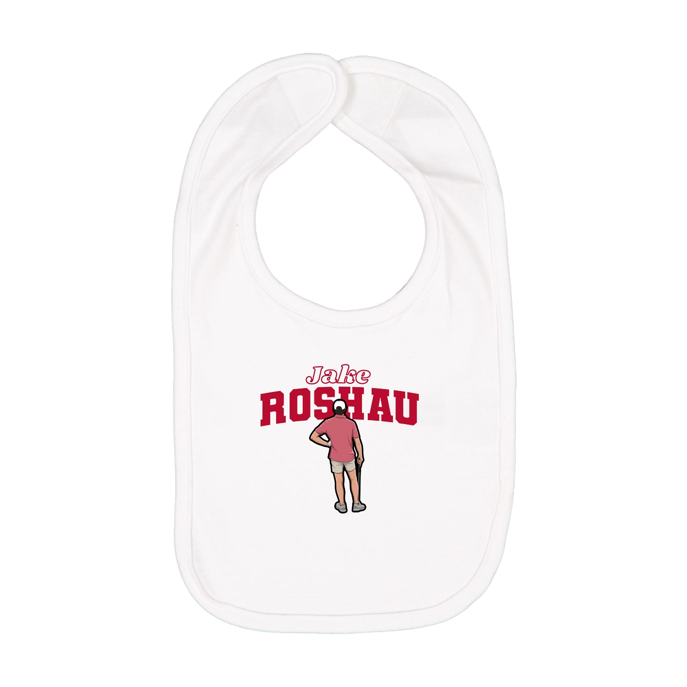 Infant Bib — Name Arch in White