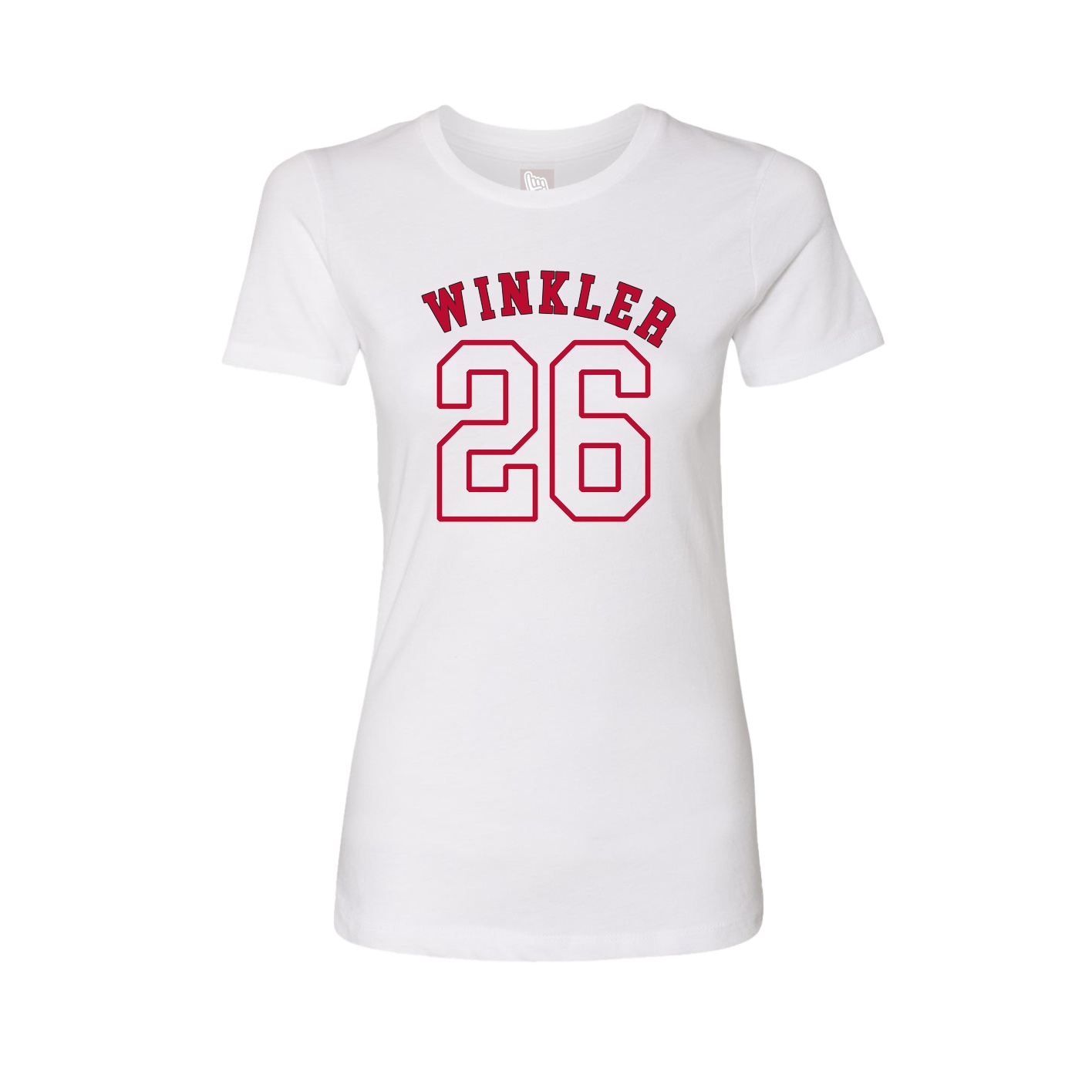 Fitted Women's Tee — Shirsey Arch in White