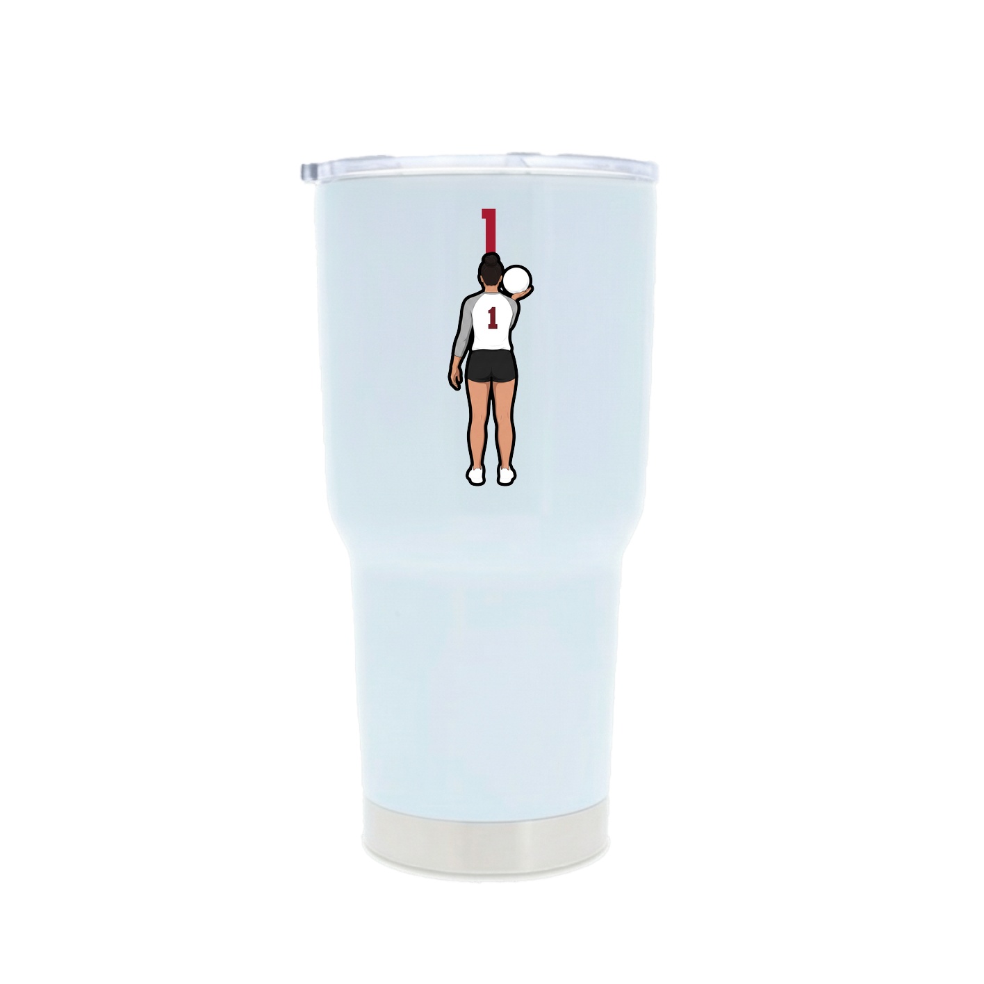 30oz Stainless Steel Tumbler — Number Top in White