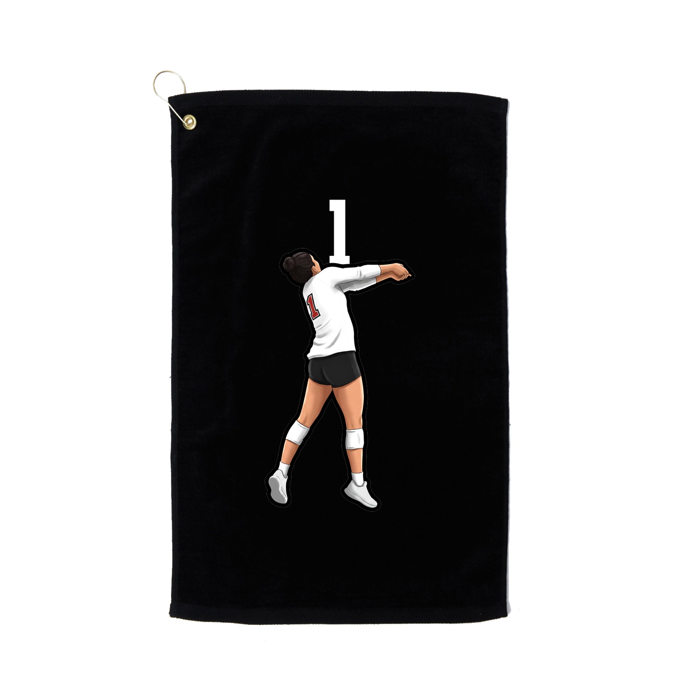 Golf Towel — Number Top in Black