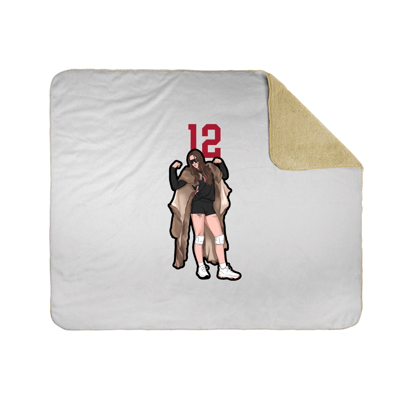 Throw Blanket — Number Top in White