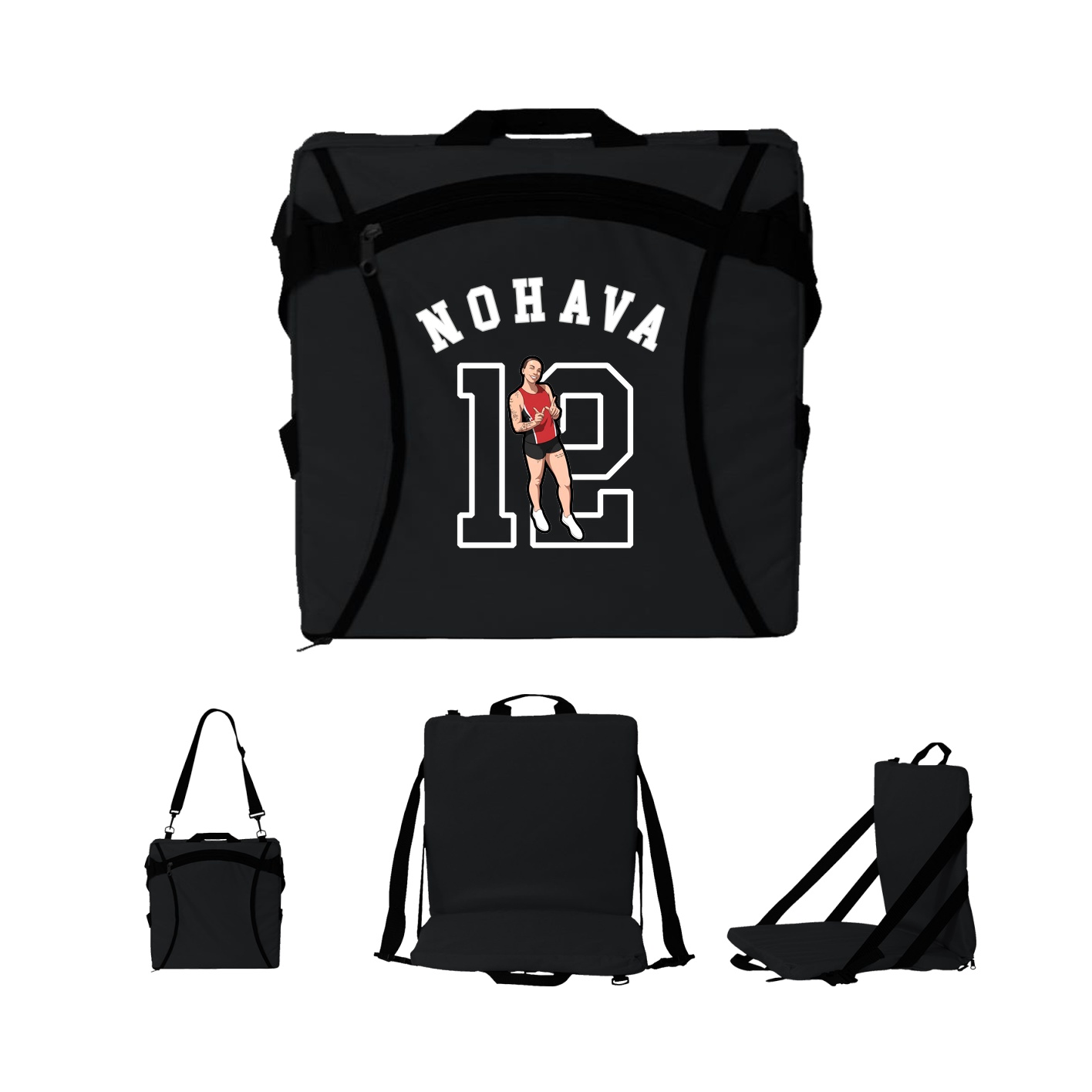 Folding Stadium Seat — Shirsey Arch in Black