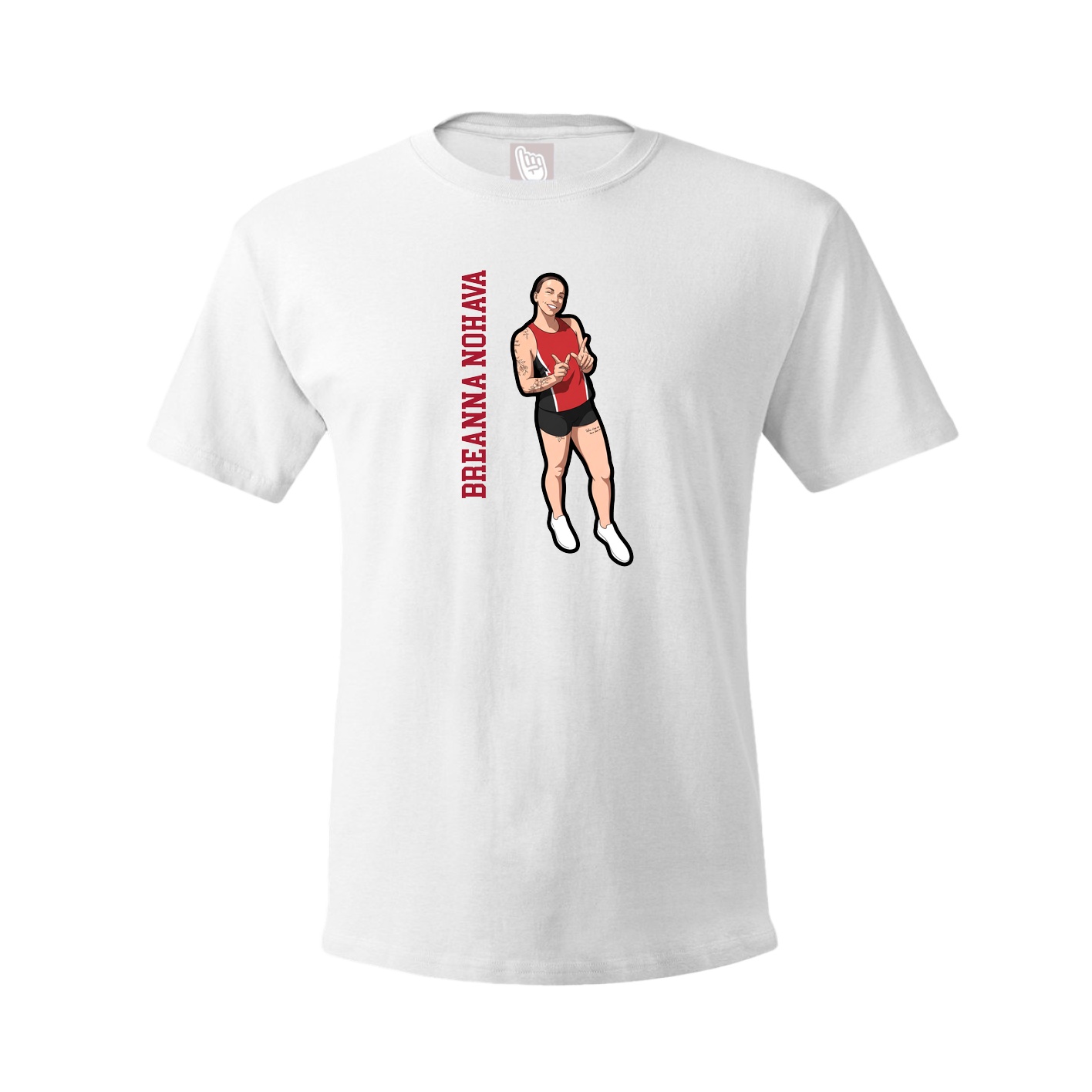 Youth Tee — Name Vertical in White