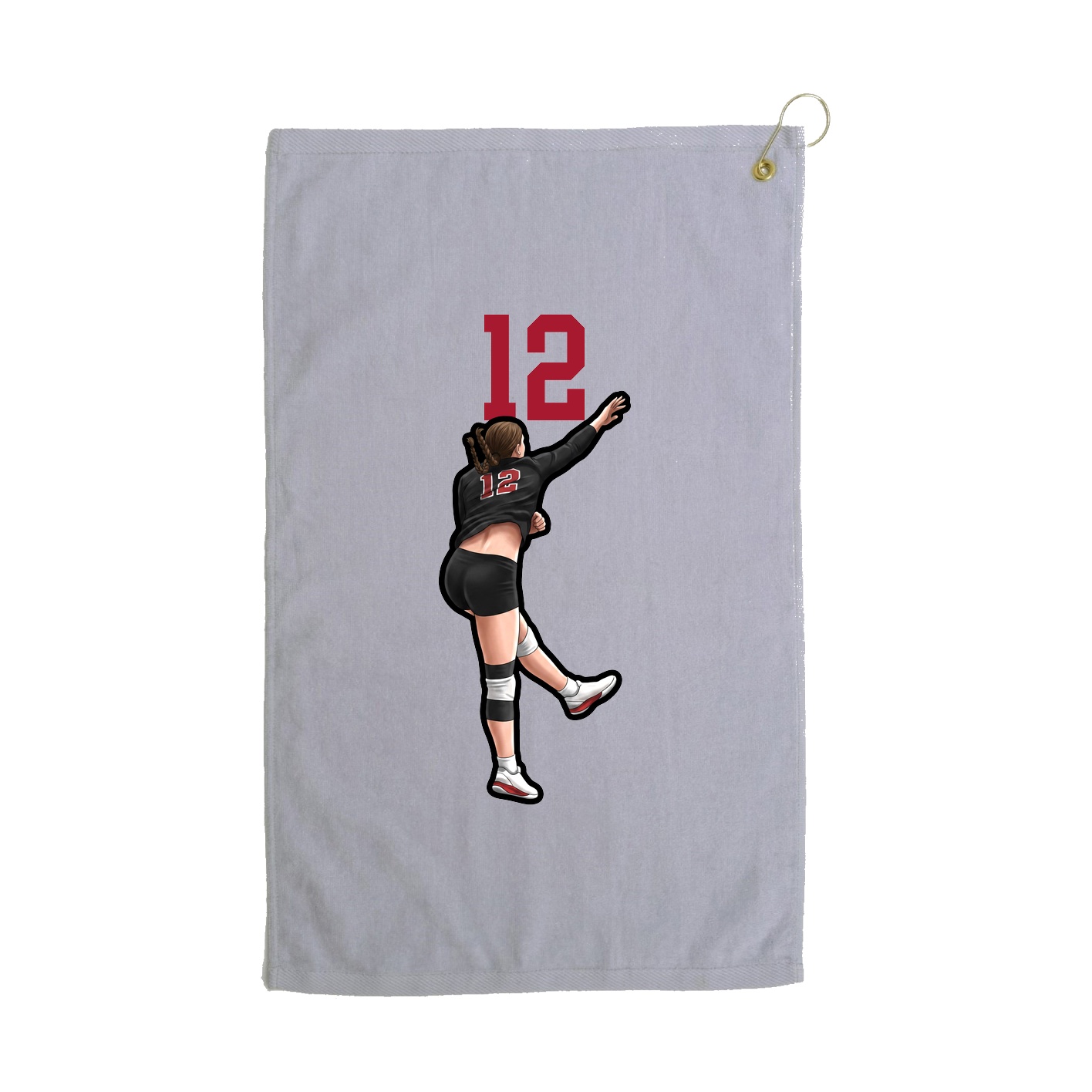 Golf Towel — Number Top in Grey