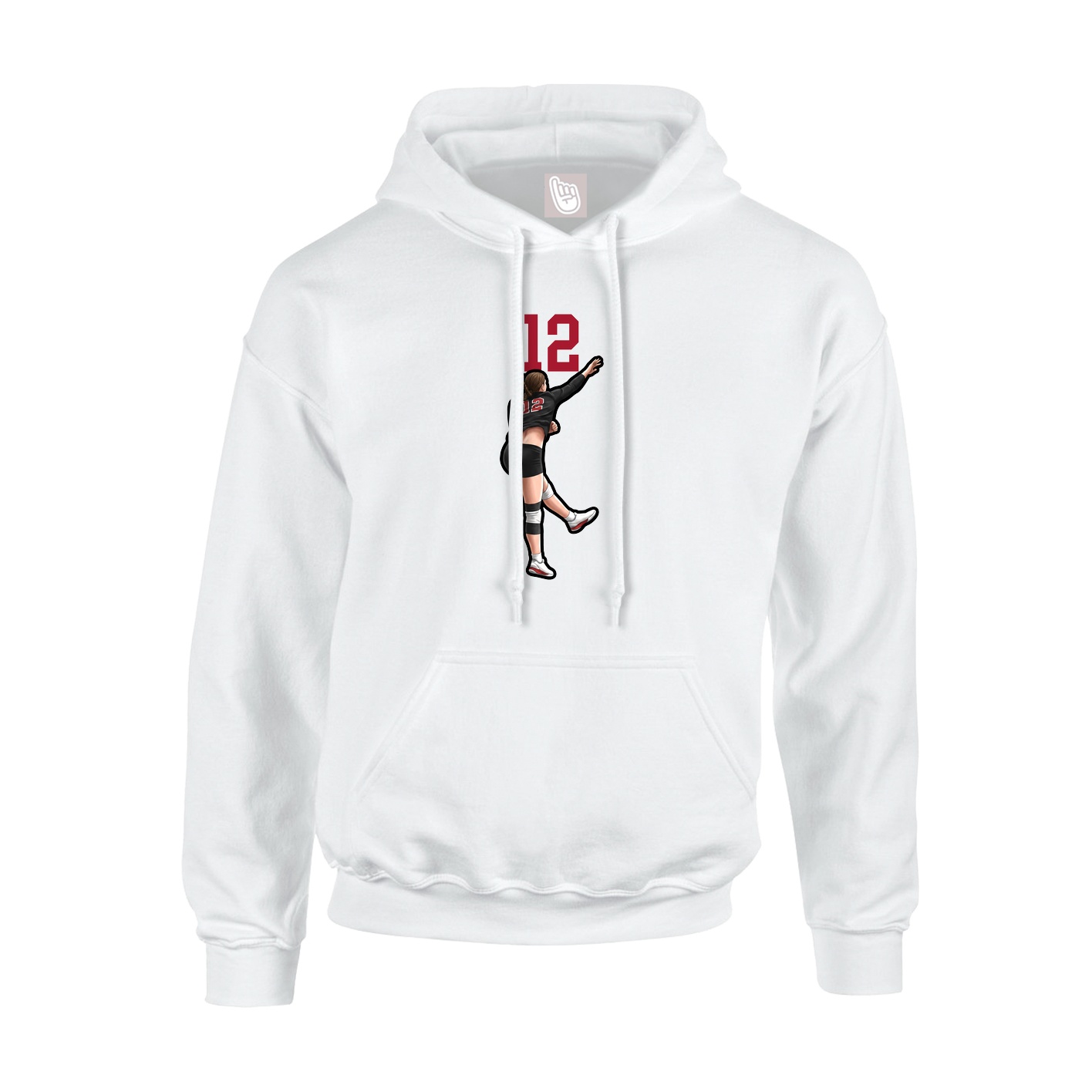 Hoodie — Number Top in White