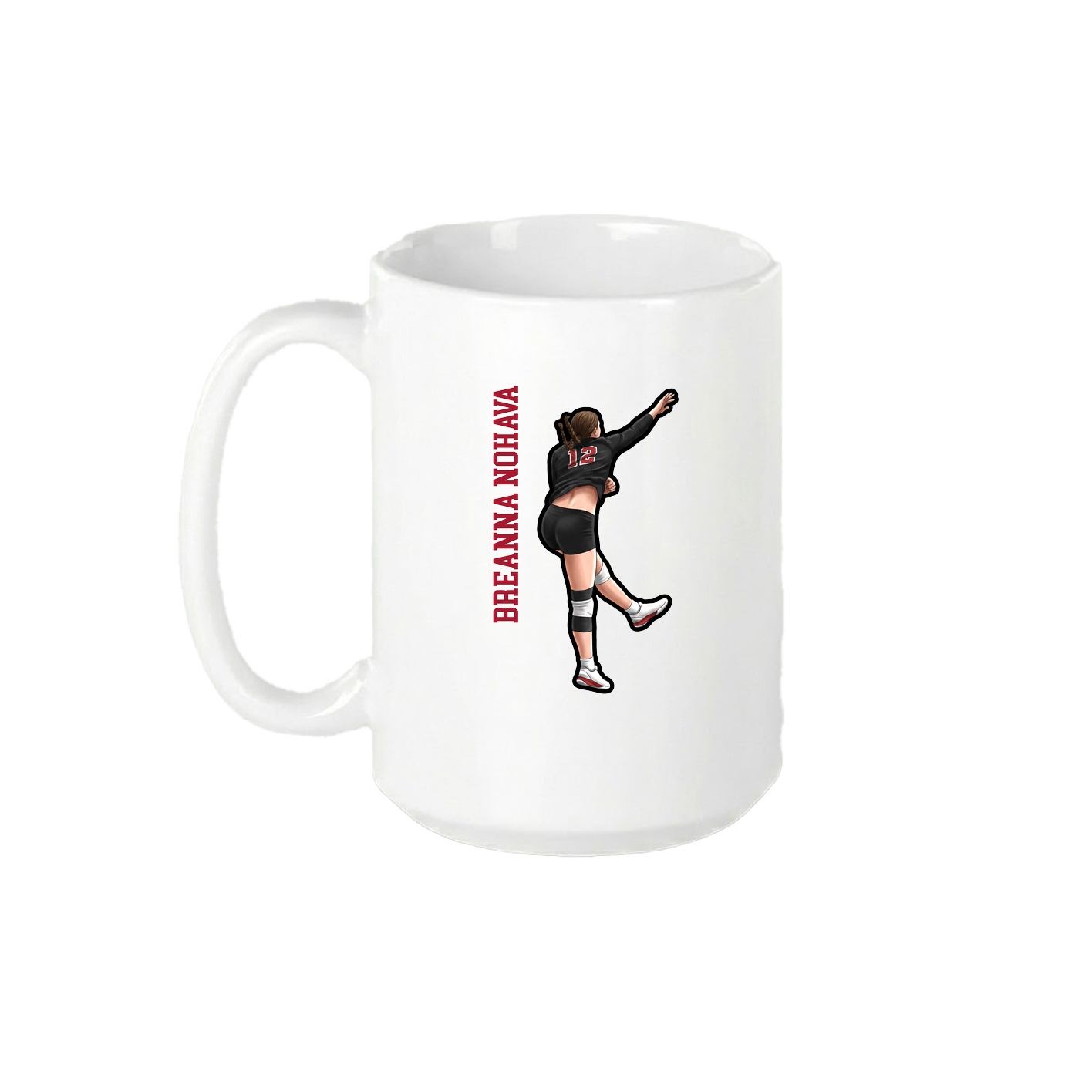 15oz Coffee Mug — Name Vertical in White