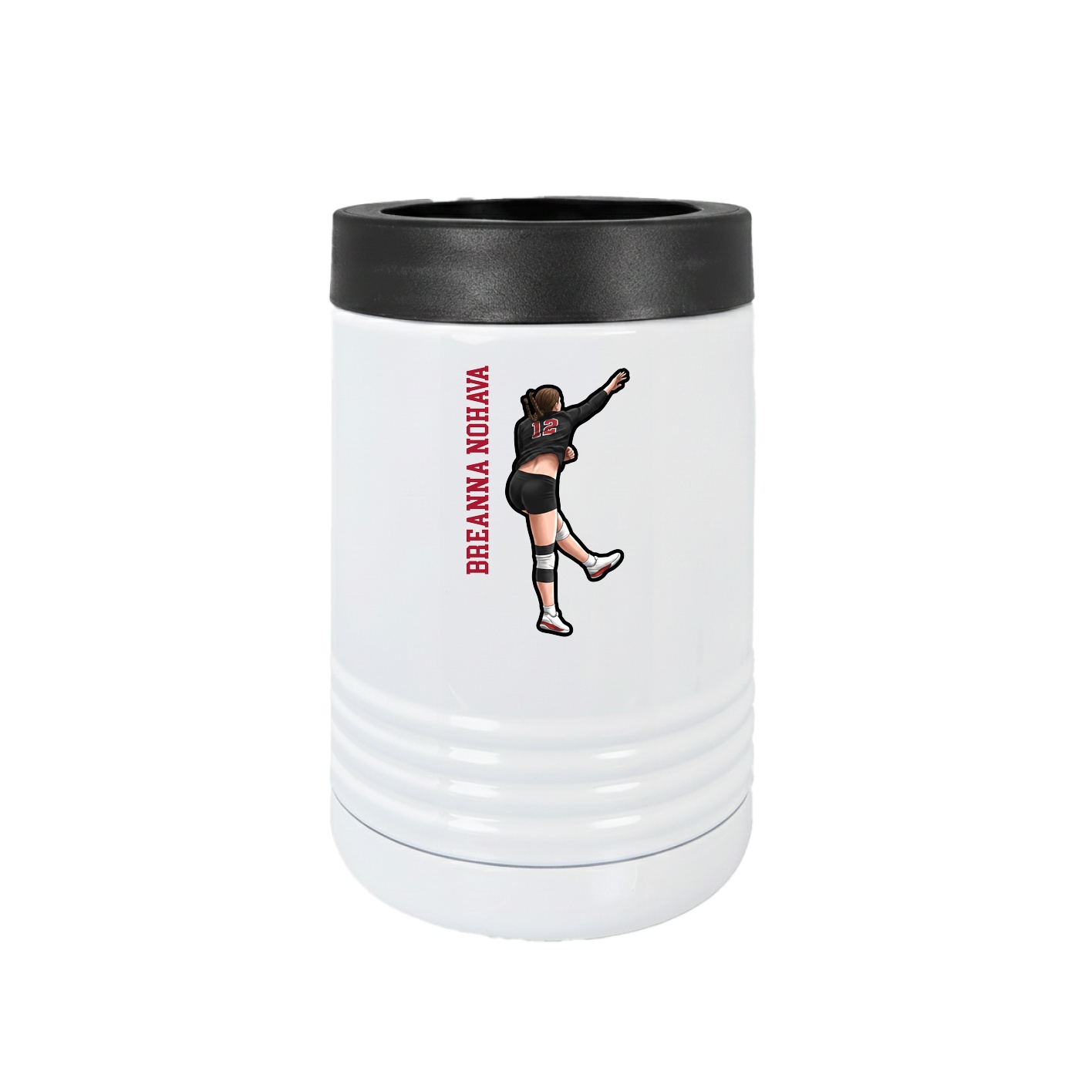 Beverage Holder — Name Vertical in White