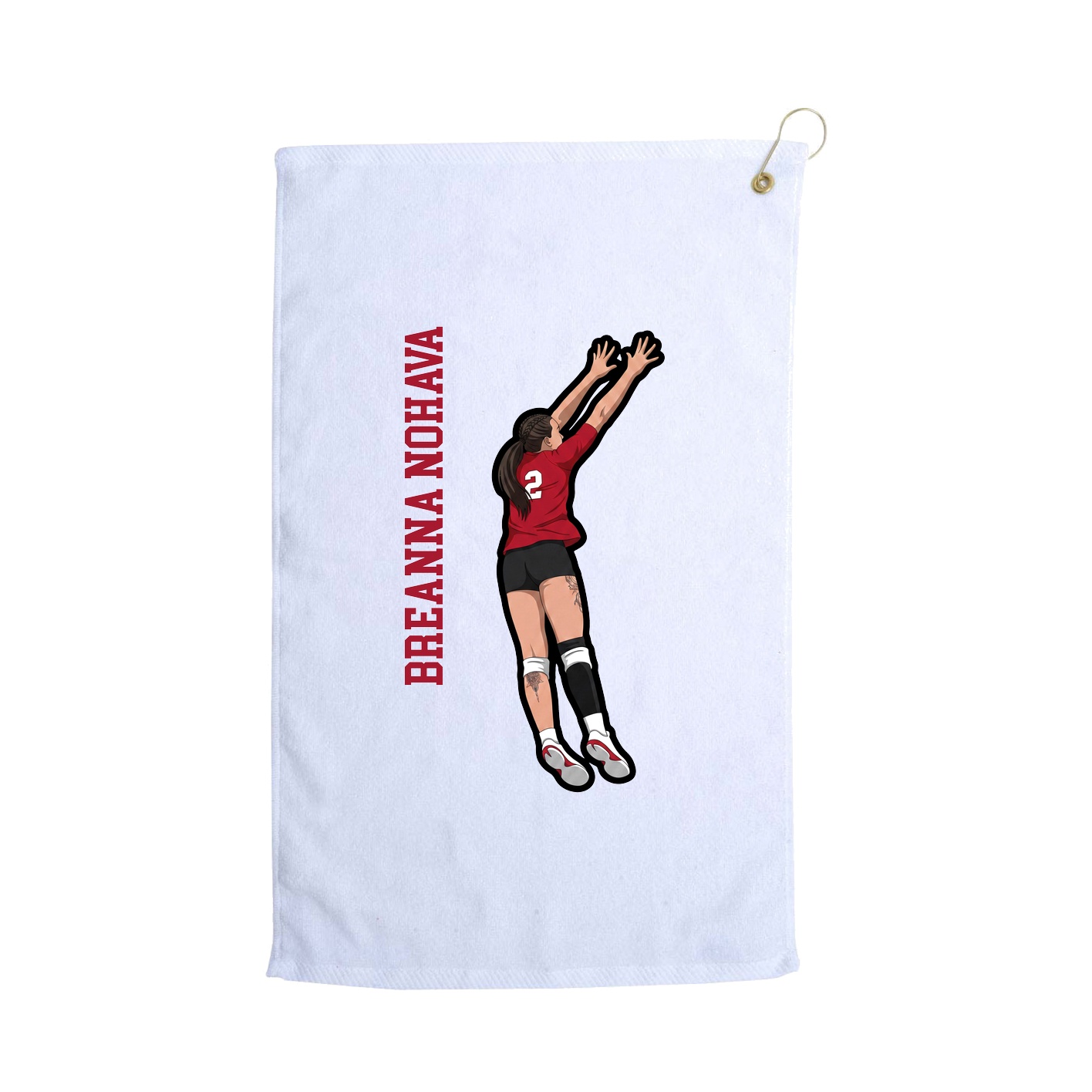 Golf Towel — Name Vertical in White