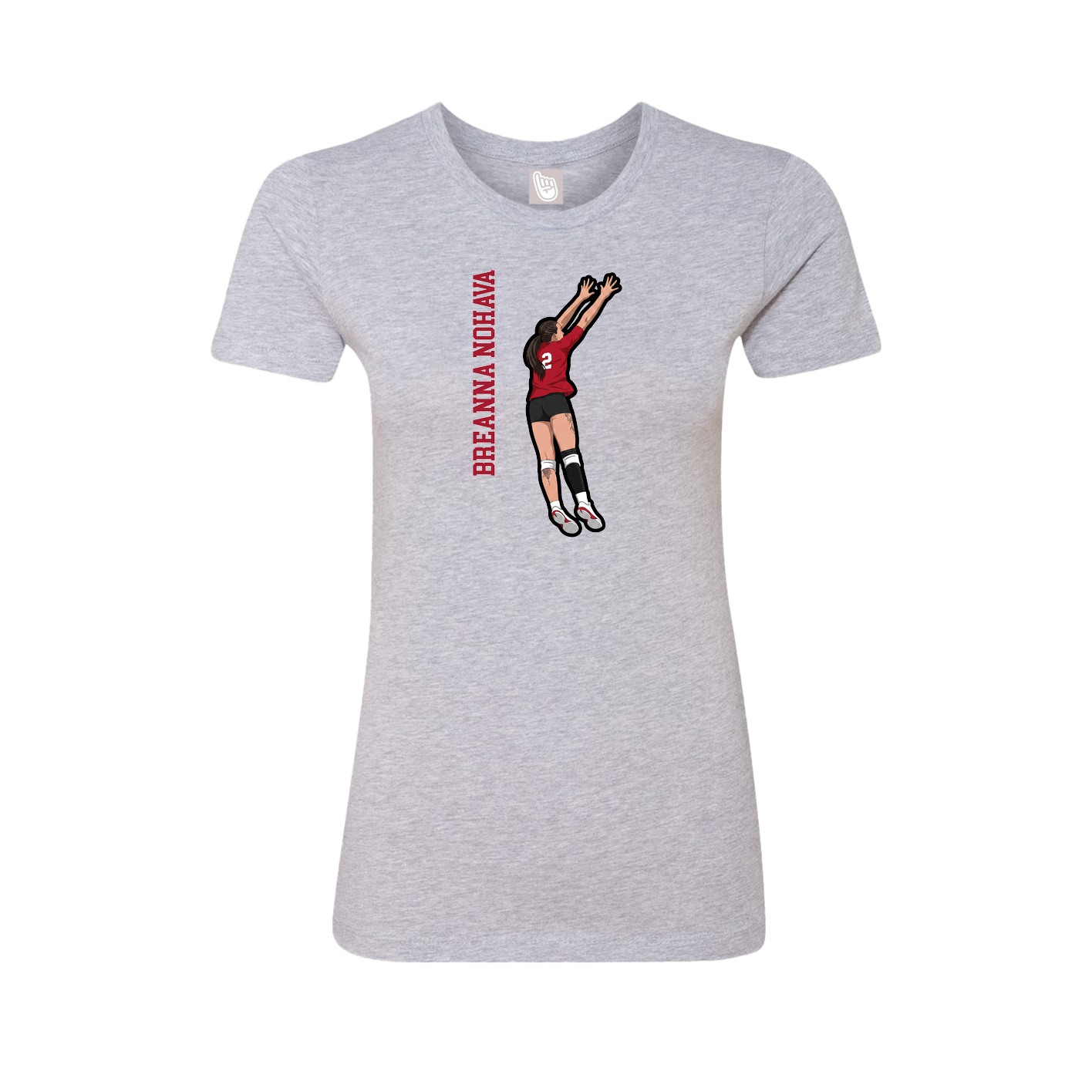 Womens Tee — Name Vertical in Grey