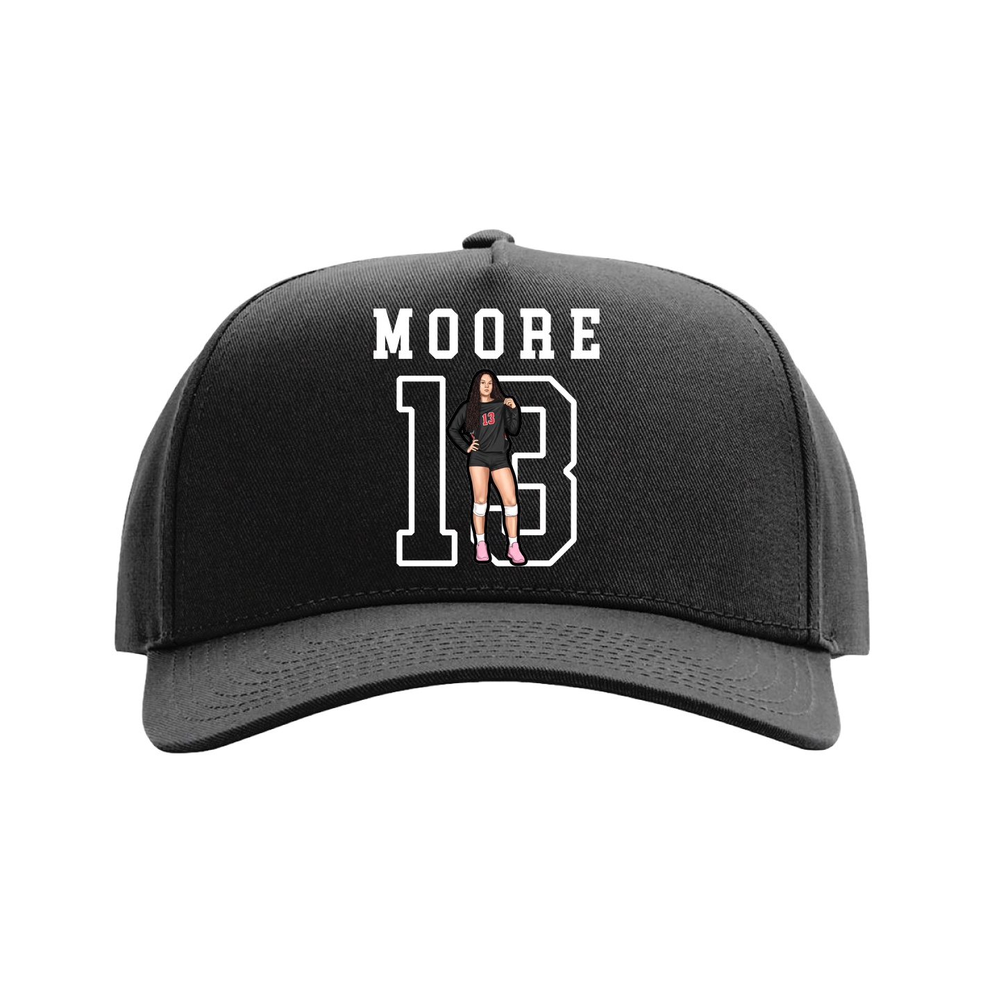 Full Fabric Five-Panel Champ Cap — Shirsey in Black